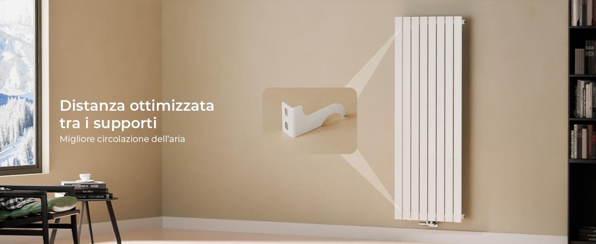 S'AFIELINA Staffa per radiatore 48 × 88 mm Materiale di montaggio Kit di montaggio Set di montaggio Staffa di sospensione Staffa per radiatori a pannello/piatti 1 pezzo
