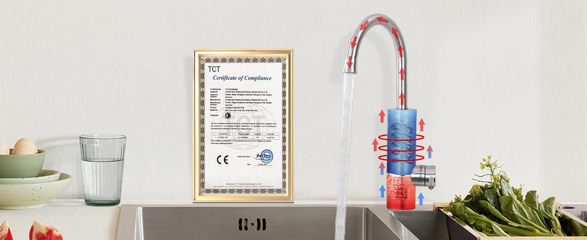 Elektrische Küchenarmatur mit Durchlauferhitzer, Smart Heater Wasserhahn 360° drehbar, Edelstahl Wasserhahn Küche mit LED Temperaturanzeige, Elektrisch Durchlauferhitzer für Bad/Küche