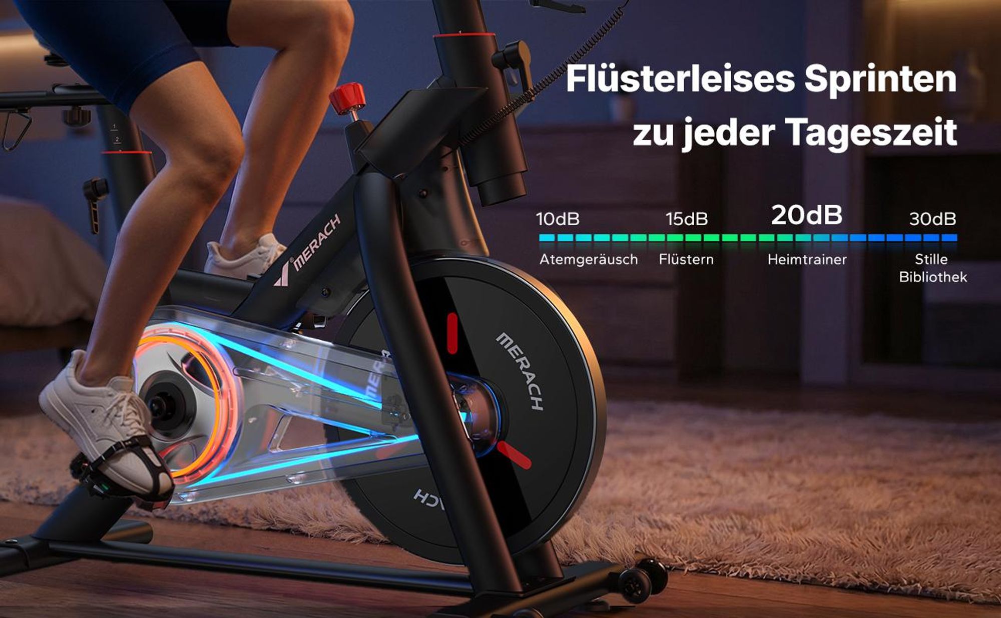 Heimtrainer für Zuhause, Fitnessbike mit LCD-Display bis 158 KG, bequeme und leise, verstellbarer magnetischer Widerstand, Heimfitness