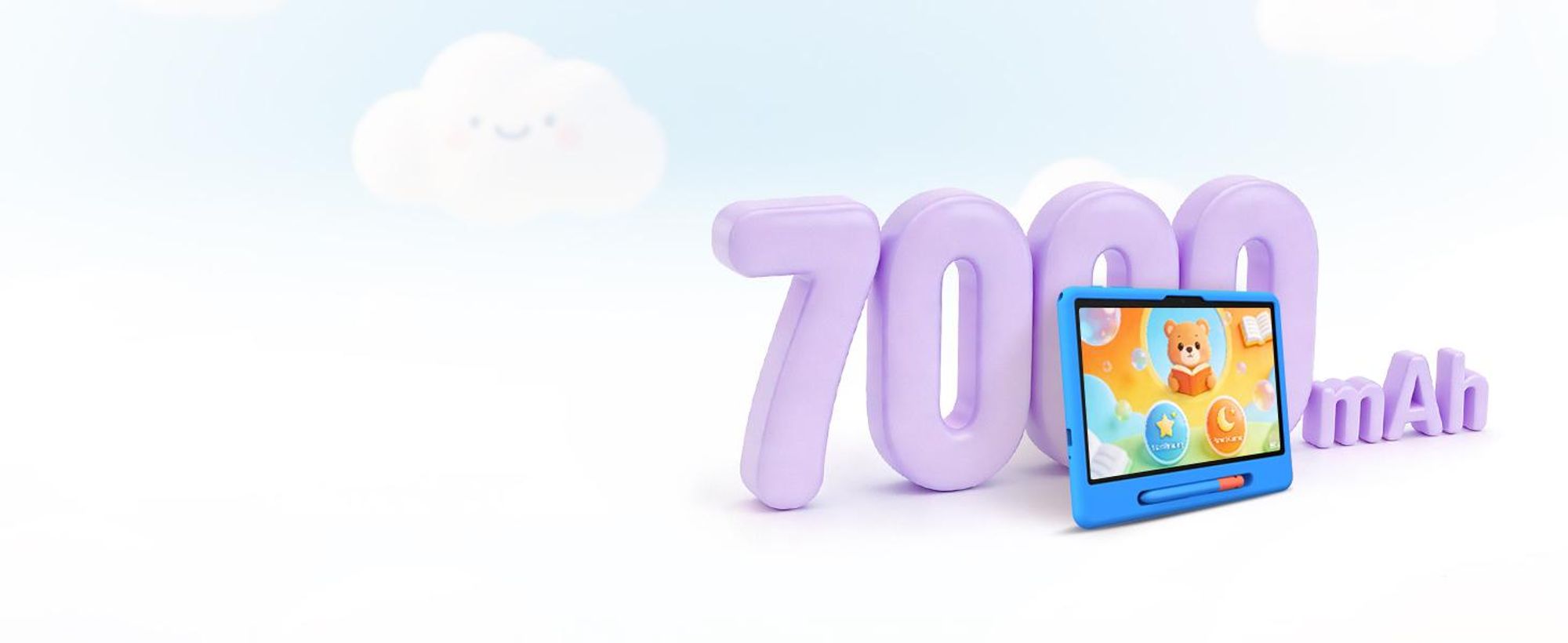 POCKAM P10 kinder tablet, 10,1 inch, met Gemini AI, Android 16, 32 (6+26) GB RAM + 64 GB ROM/TF 2TB, 7000mAh, WiFi tablet voor kinderen, met kindvriendelijke hoes en stylus