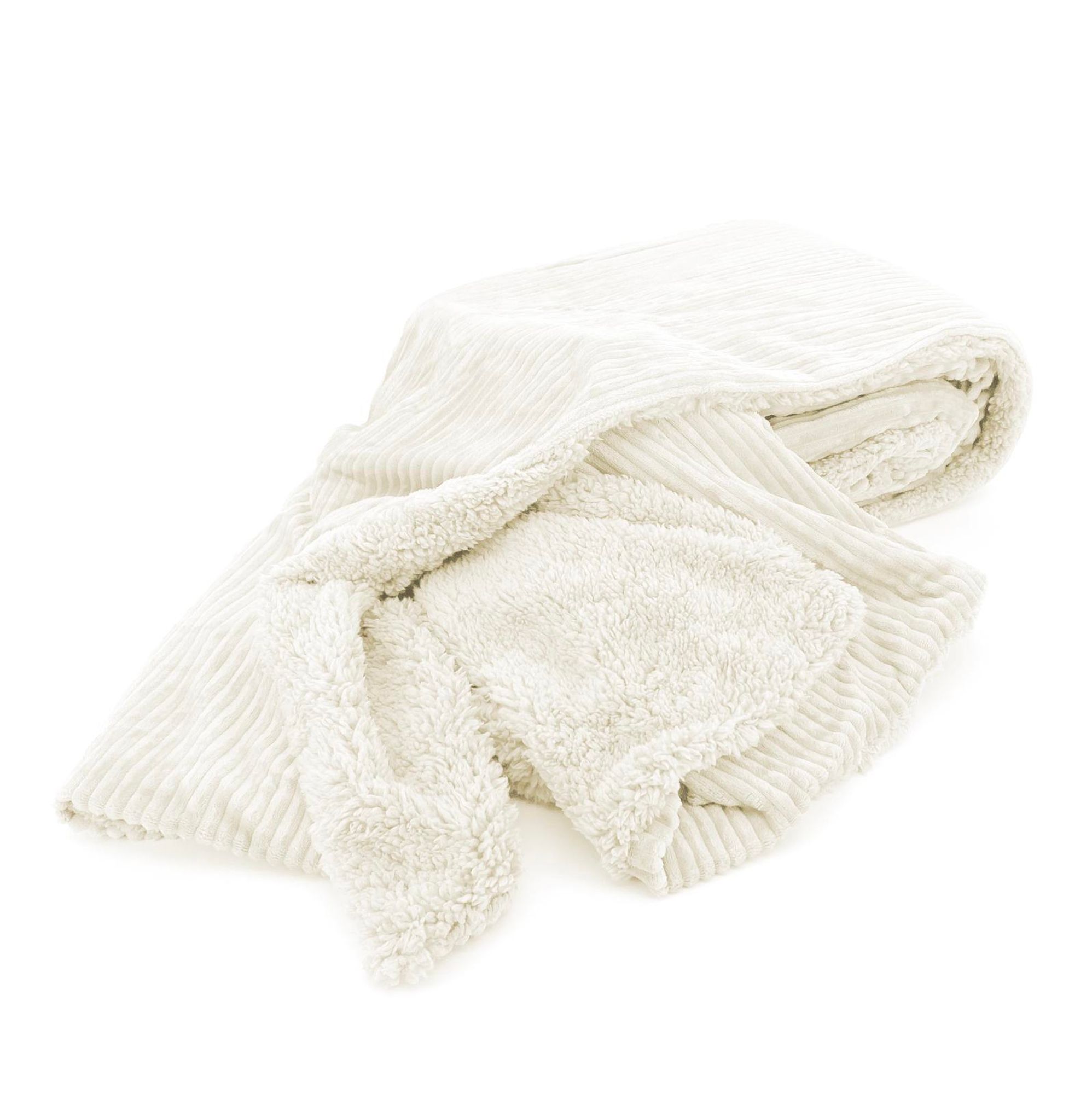 heimtexland ® super dicke Cord Kuscheldecke mit flauschigem Sherpa Fell Wohndecke 200x150 Decke Typ767 Bordeaux