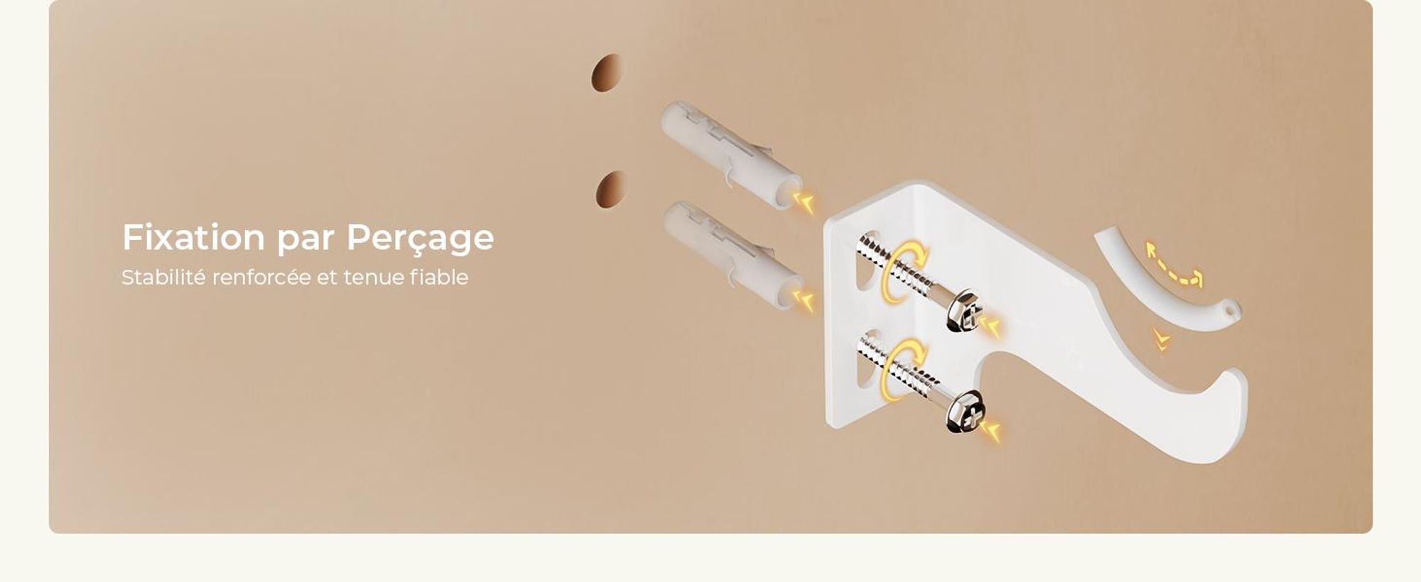 S'AFIELINA Support de radiateur 48 × 88mm Matériel de montage Kit de fixation Kit de montage Suspension Support Support pour radiateur panneau/plat 1 pièce