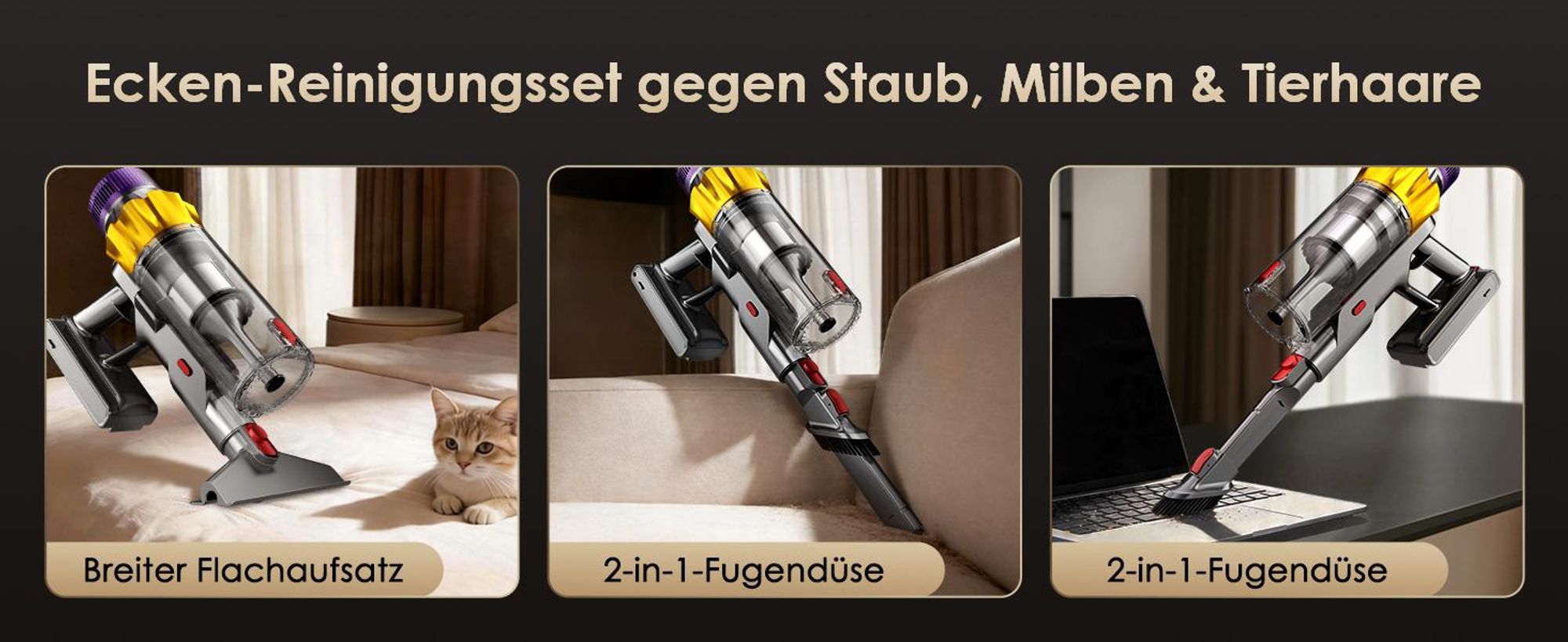 Aiibot Akku Staubsauger,85000Pa/80Mins Staubsauger Kabellos mit Smart Display,Staubsauger mit Anti-Verhedderung-Bürste,drei Gänge,1.8L