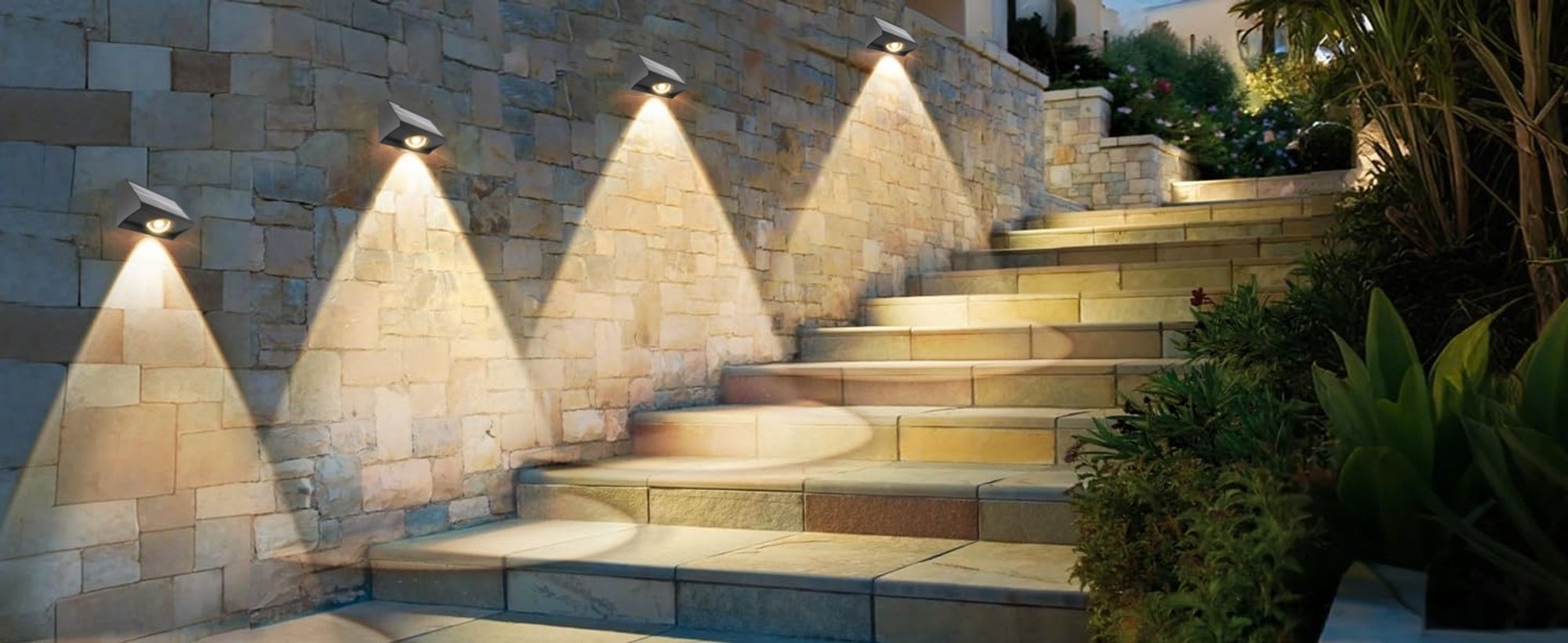 12er-Pack Solar-Zaunleuchten für den Außenbereich, wasserdicht, hohe Helligkeit, LED-Spotlinse, Deckleuchten, 7 Modi, Warm- und Kaltweiß, RGB