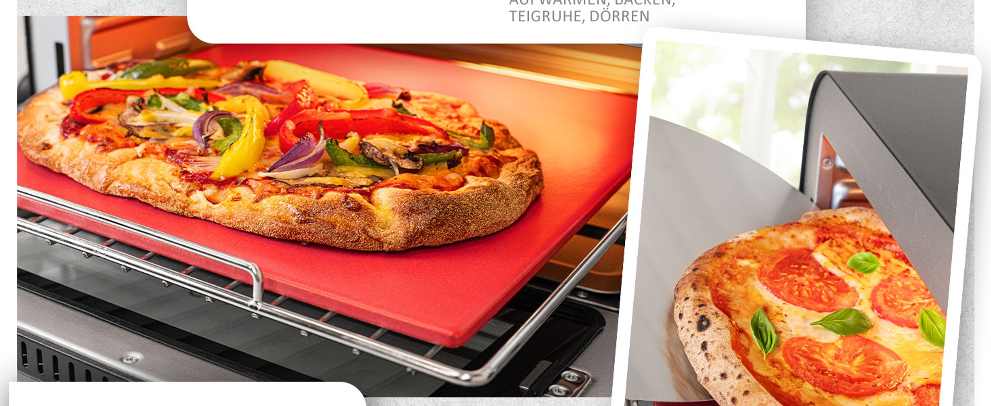 Genius Chef elektrischer Pizzaofen 10 in 1 8 tlg, 400°C, 2000 Watt, integrierter Airfryer, Steakgrill, Pizzastein und Pizzaschieber inklusive, 4 Modi