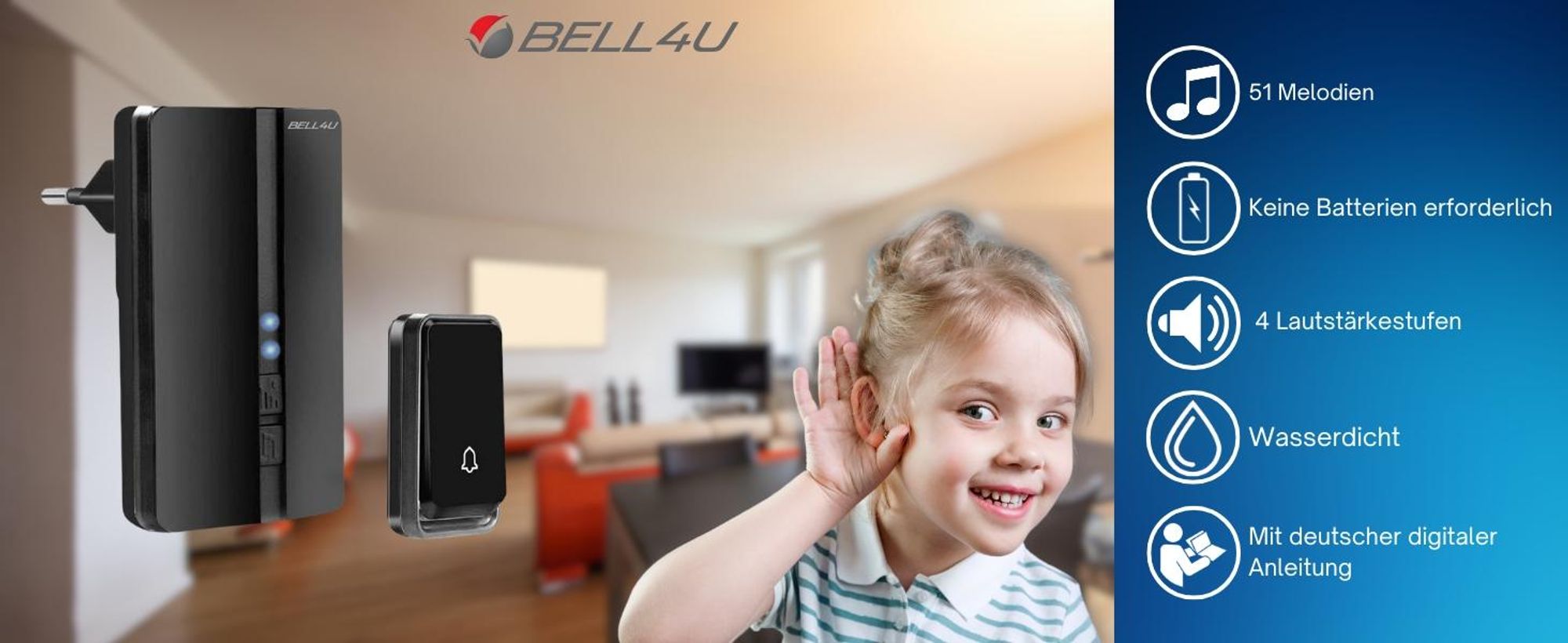 The doorbell is of high quality.
