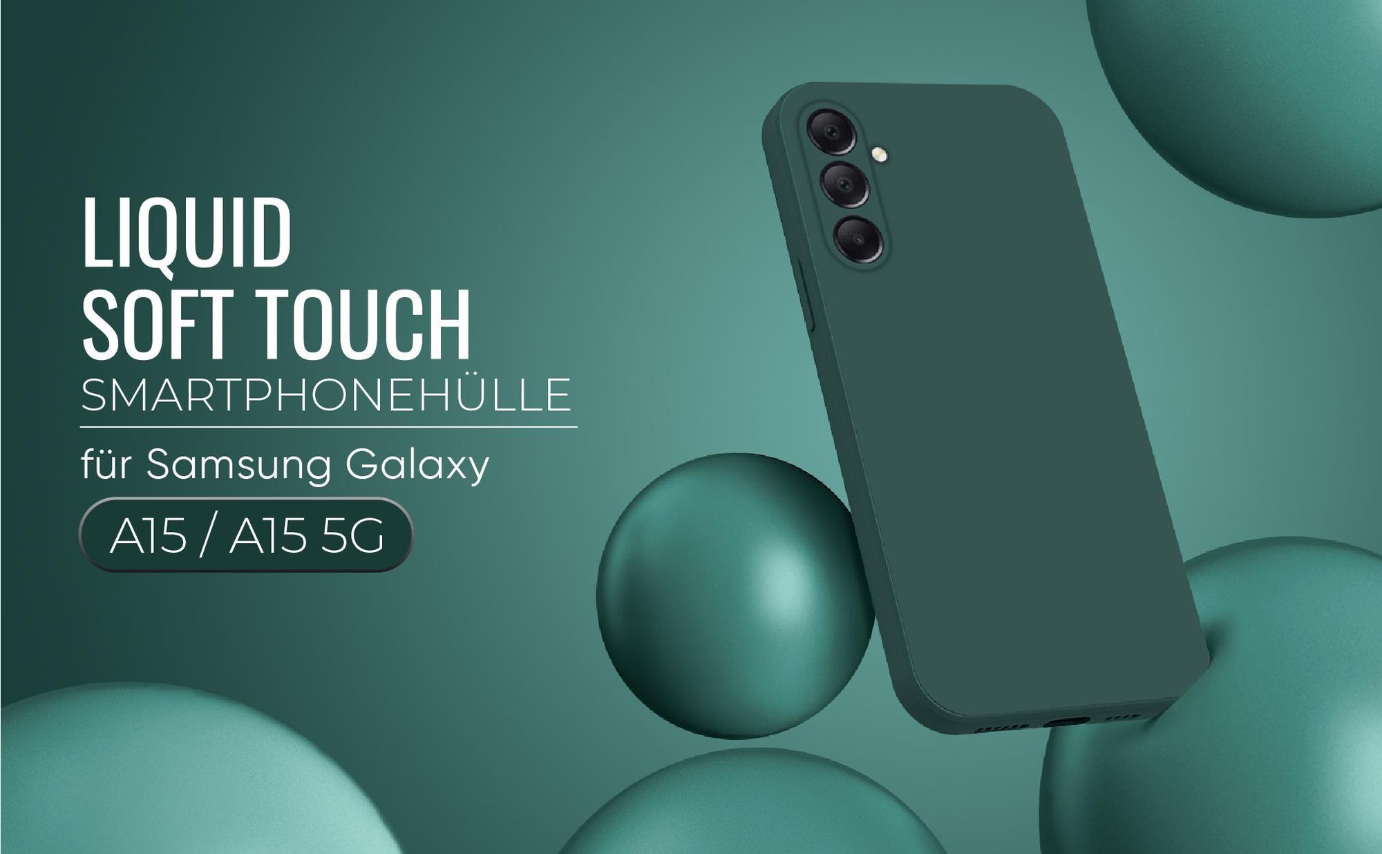Liquid Soft Touch Smartphone Hülle in Grün für Samsung Galaxy A15