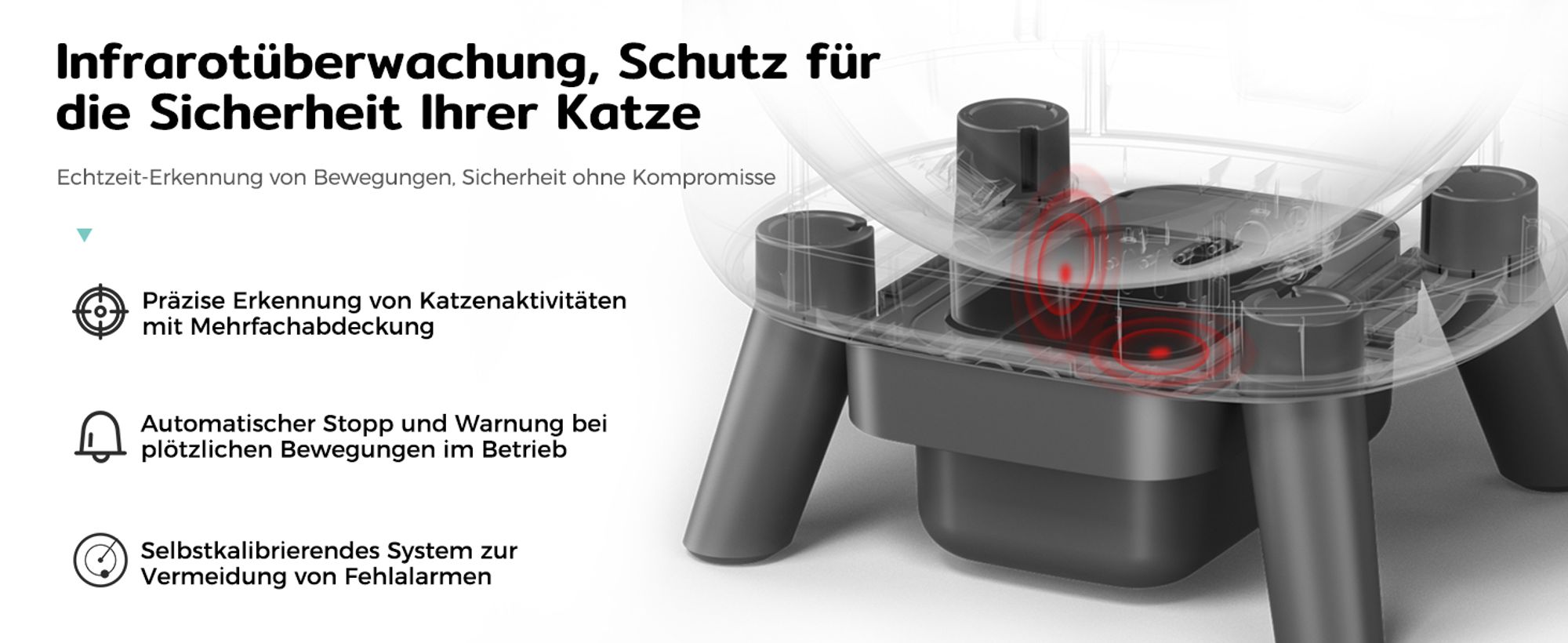Amicura X1 Katzenklo Selbstreinigend mit App-Steuerung, Sicherheitssensor (Anti-Pinch) Elektronisches Katzenklo, XXL Geruchsdichter Abfallbehälter