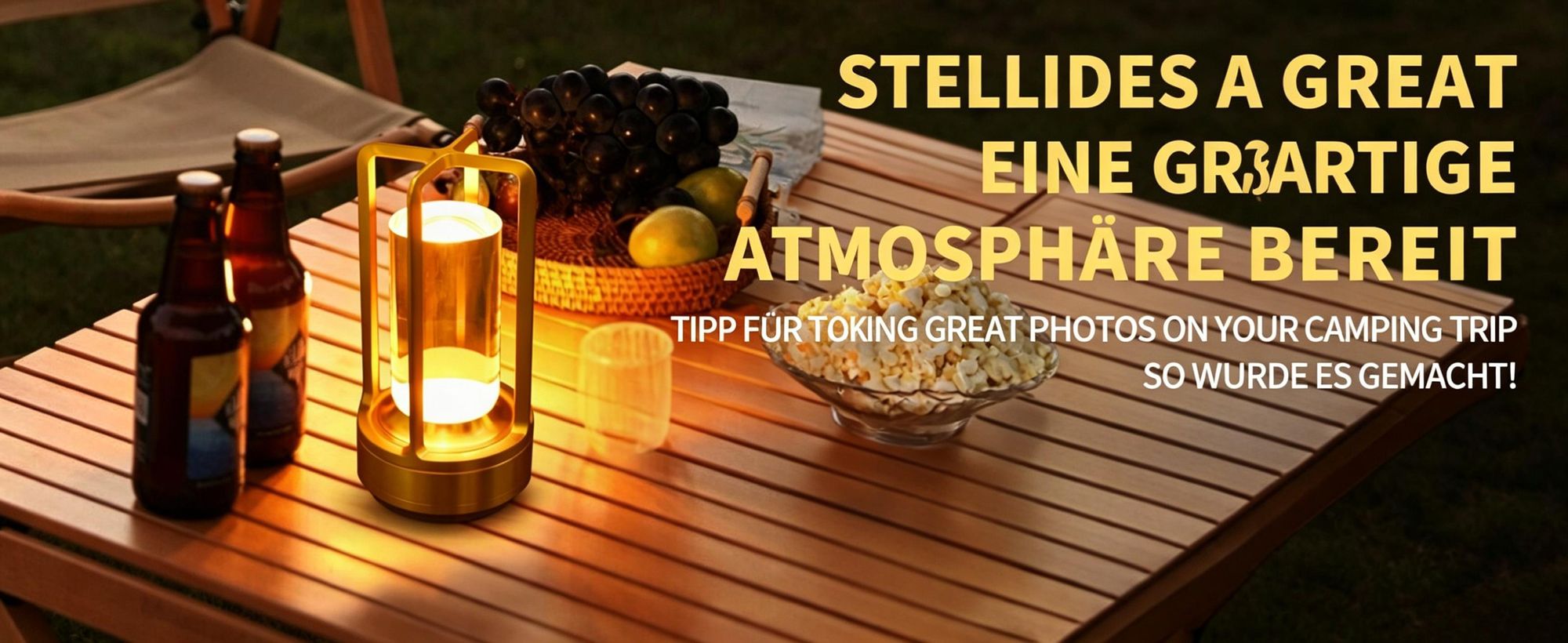 Tragbare Innen-/Außentischlampe aus Metall, kabellose wiederaufladbare LED-Lampe, 3 Farben stufenlos dimmbar, Beleuchtung für Restaurant/Schlafzimmer
