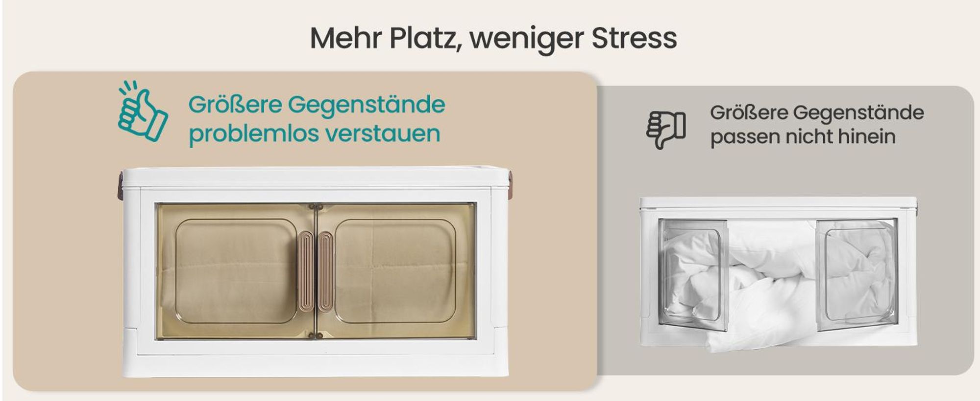 SONGMICS Aufbewahrungsboxen mit Deckel, Organizer auf Rollen, 180 L