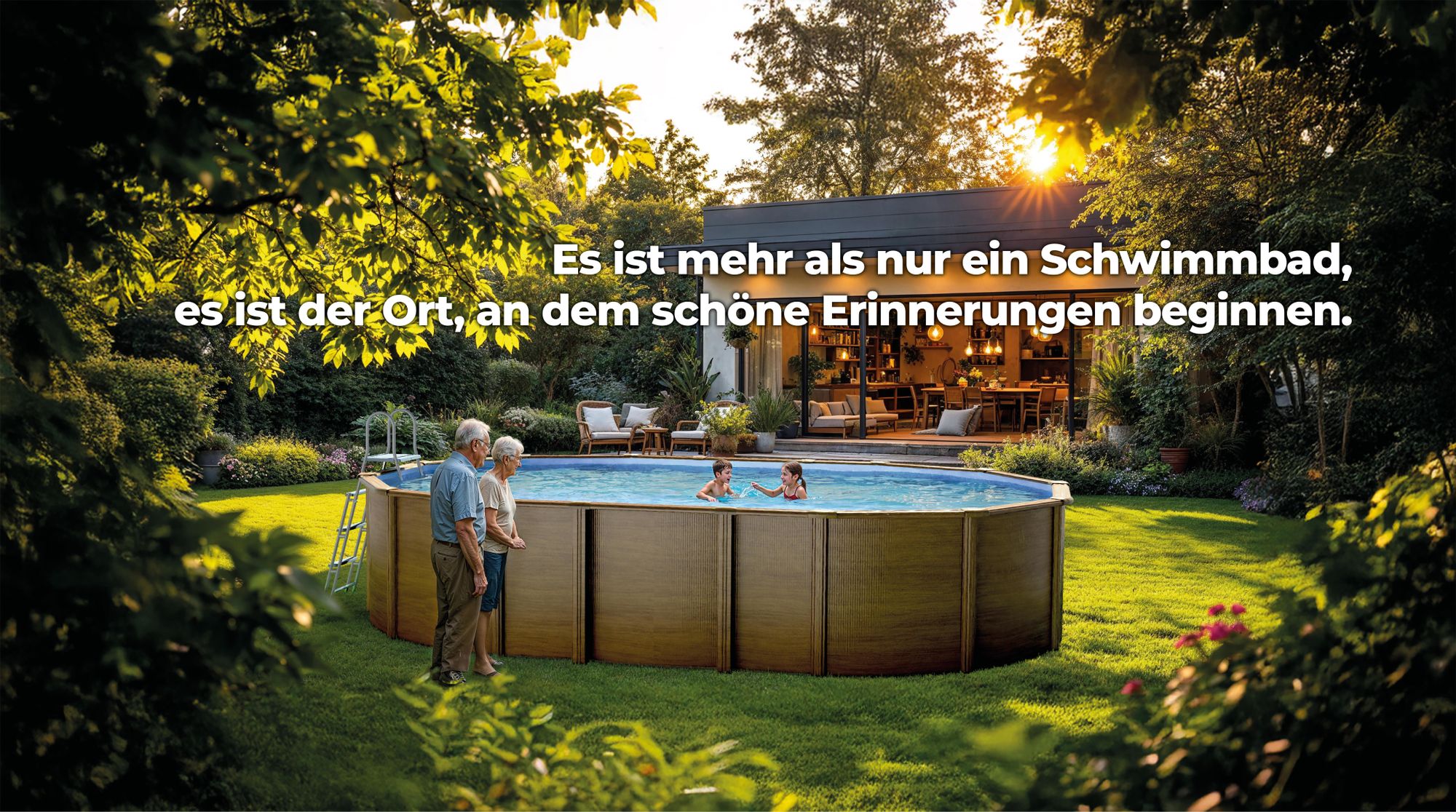 GRE Ovaler Stahlwandpool mit Holzoptik KITPROV6188WO – 610 x 375 x 132 cm, Komplettset + GRATIS Elektrischer Poolreiniger VCB50