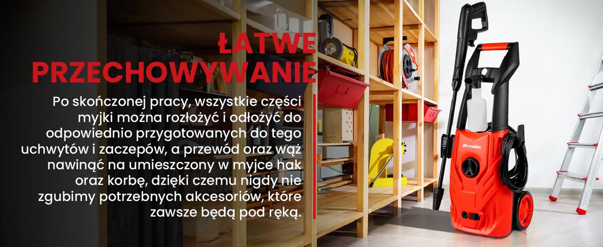Myjka ciśnieniowa z pianownicą i turbo lancą, regulowaną lancą i aluminiową pompą
