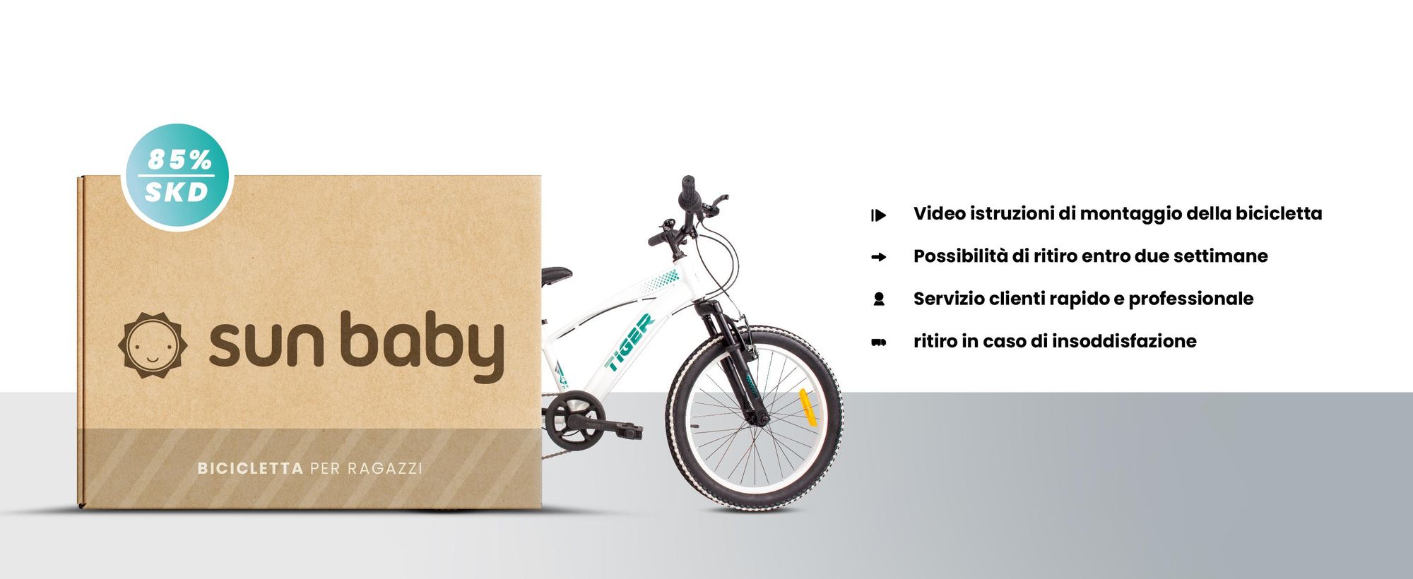 Bicicletta per ragazzi Bicicletta per ragazzi da 6 anni 20 pollici Bicicletta per ragazzi a 6 velocità Shimano RevoShift Tiger Bike bianco