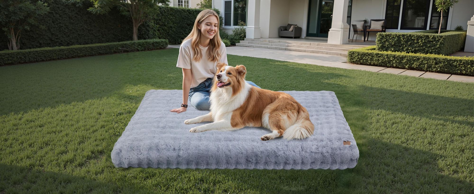 WISFOR Orthopädisch Hundebett Hundesofa Hundecouch Hundekissen große Hunde Schlafplatz, wasserfest waschbar Bezug abnehmbar 3XL: 130x110x12cm, Grau