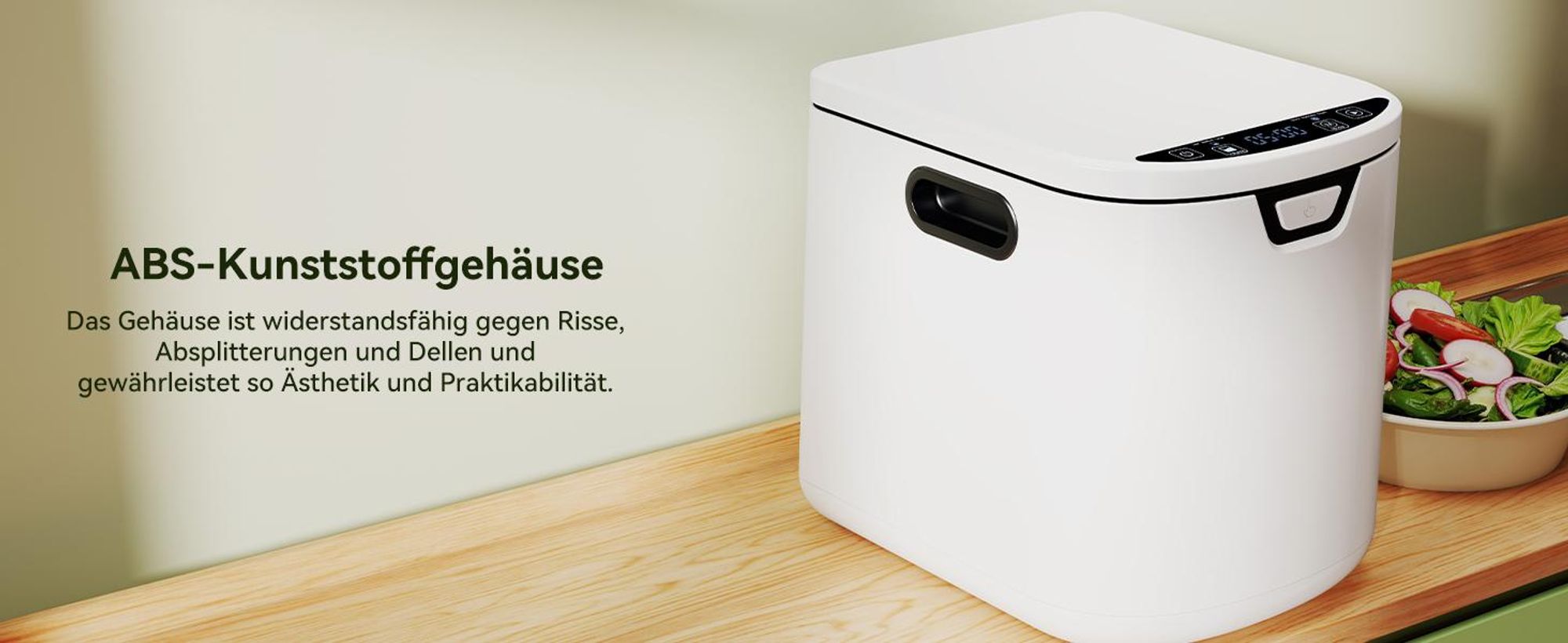 Puluomis Intelligenter Elektrischer Komposter 4.2L, 3-in-1 selbstreinigend, geruchsfrei und leiser Küchenkomposter, für Obst-/Gemüseabfälle Küche