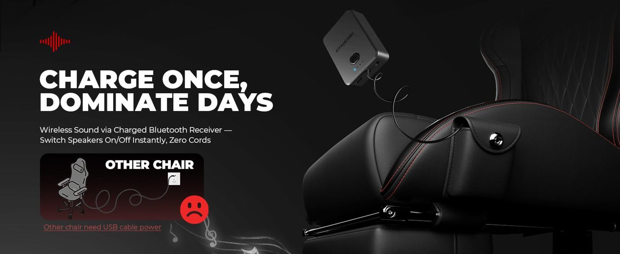 GTPLAYER Gaming-Stuhl ACE PRO, Ergonomischer Bürostuhl Neigbare Armlehnen Mit Fußstütze, Hi-Fi Lautsprecher, Beeindruckende Klang-atmosphäre, Rotwein