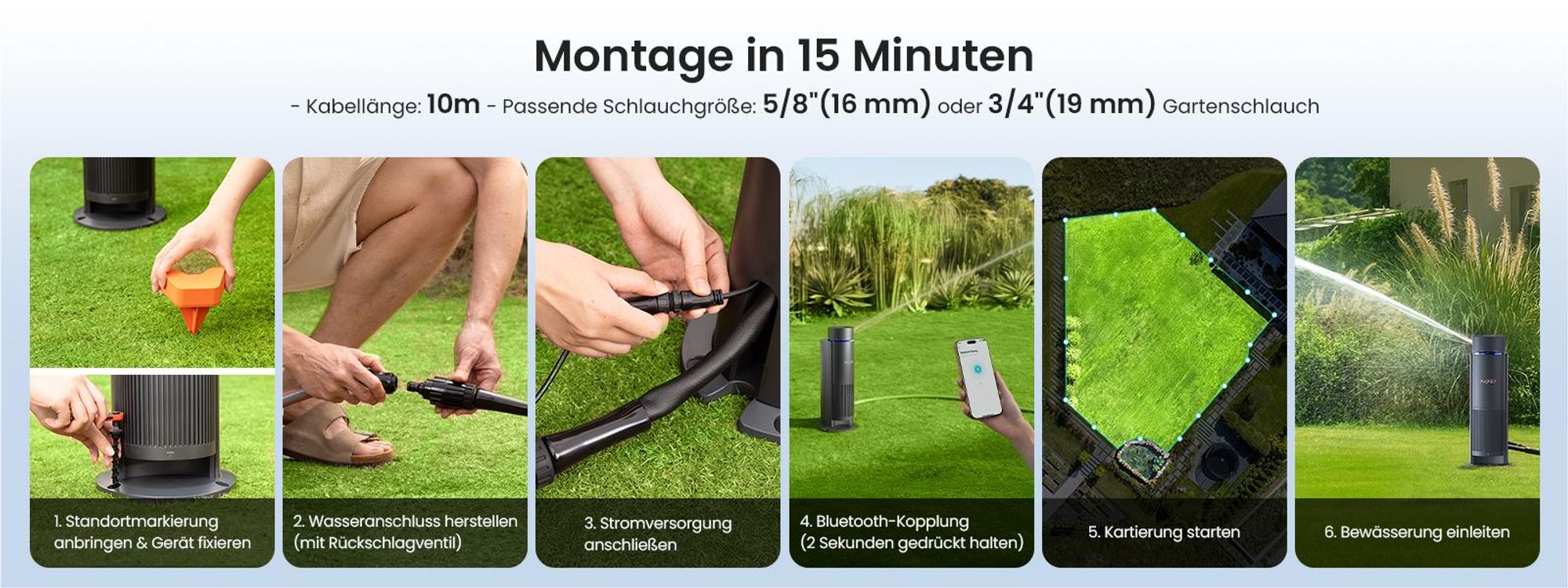 AIPER IrriSense 2 intelligentes Bewässerungssystem, 4-in-1 Multi-Zonen-Bewässerung mit App-Steuerung