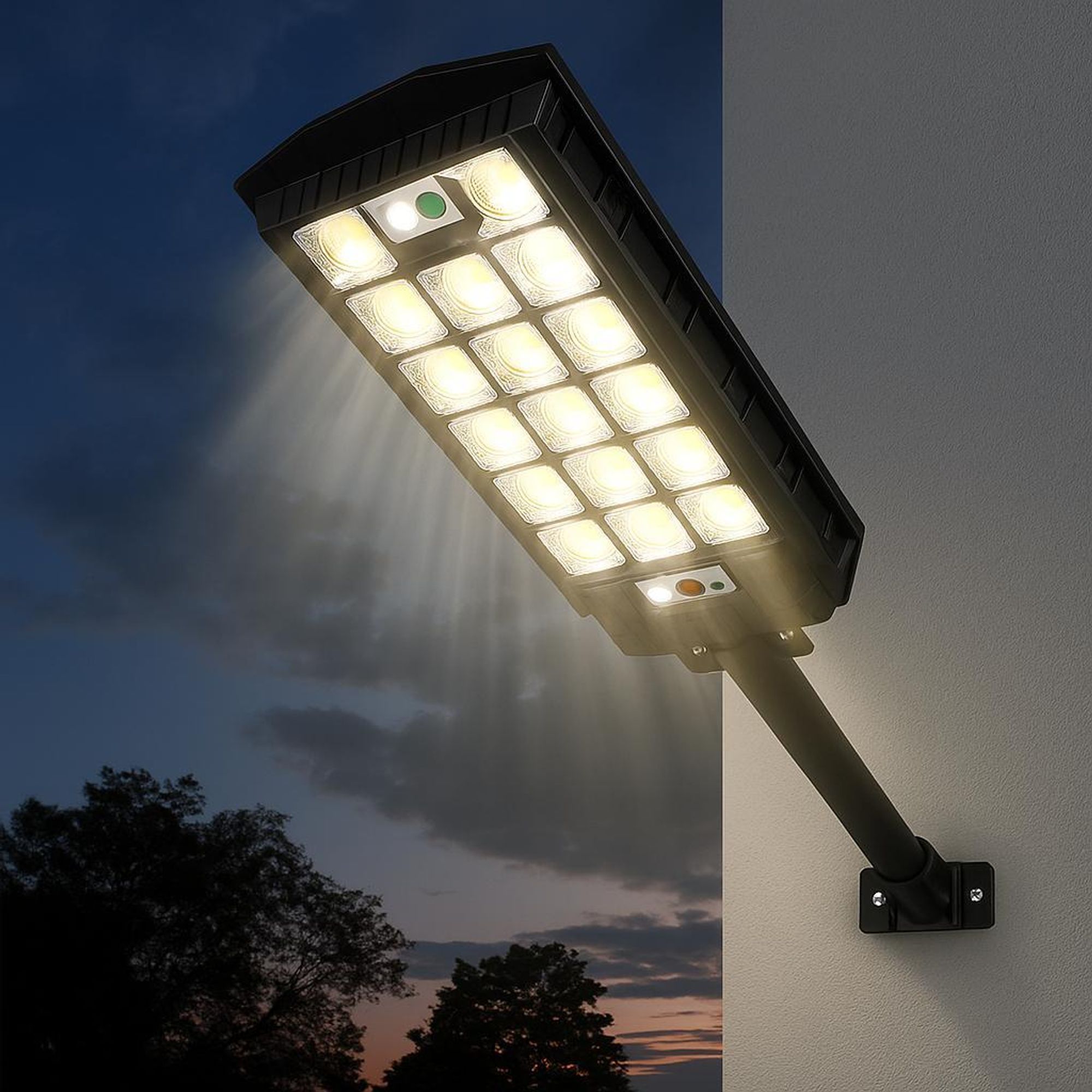 KRAFT&DELE | Solárne lampy pre exteriér, 20000lm, 2500W, uhol osvetlenia Solárne nástenné svetlo pre záhradu, garáž