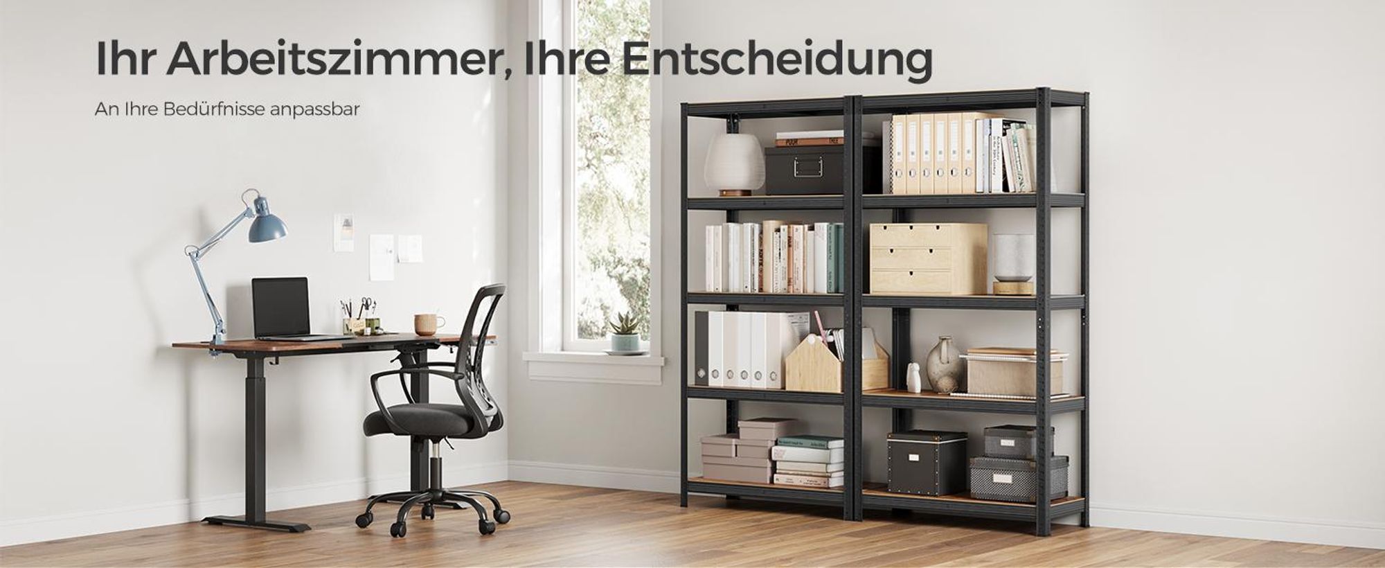 SONGMICS Standregal, Bücherregal, Lagerregal, 5 Ablagen, Küchenregal, Regal, 40 x 90 x 180 cm, bis 875 kg belastbar, verstellbare Ablagen, Industrie-Design, vintagebraun-schwarz GLR040B11
