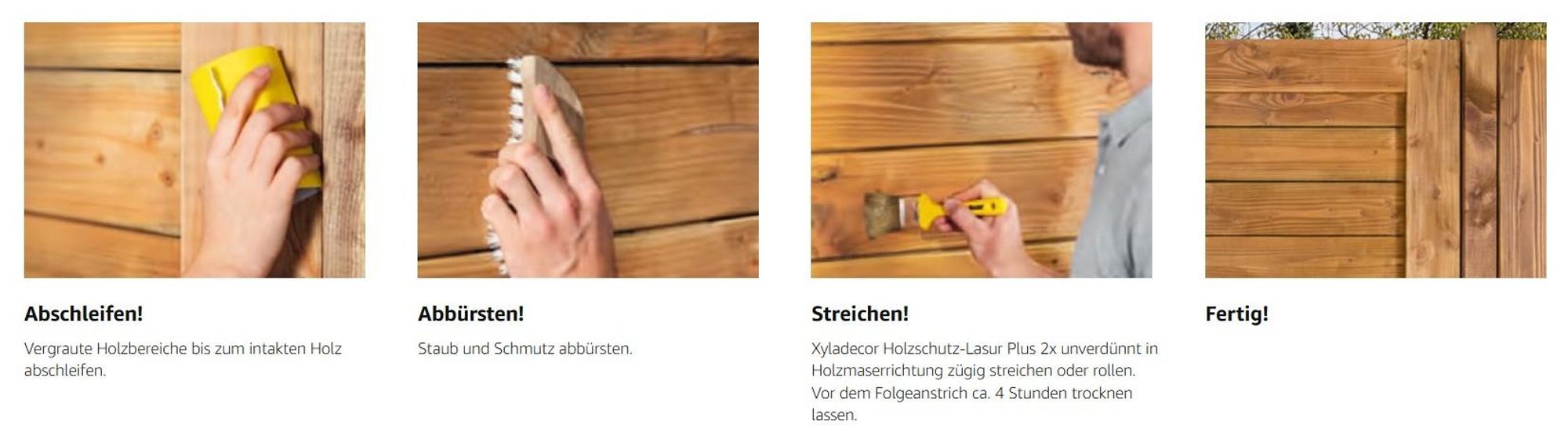 Xyladecor Holzschutz-Lasur Plus, Farblos, 4 l - Maximaler Wetterschutz und einfachste Anwendung