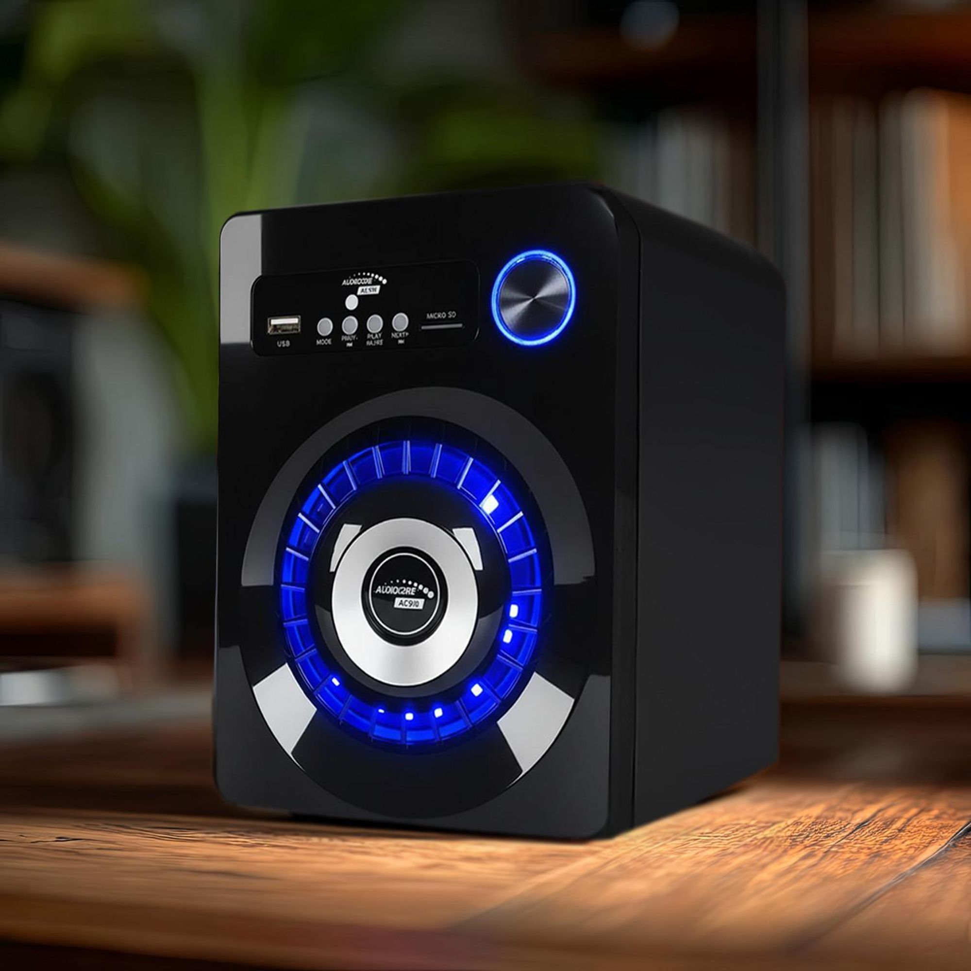 Bluetooth Multimedia Lautsprecher Subwoofer Fernbedienung Beleuchtet PMPO 280WAUX  USB  Bluetooth  SD-Karte  Radio  LED  Mp3