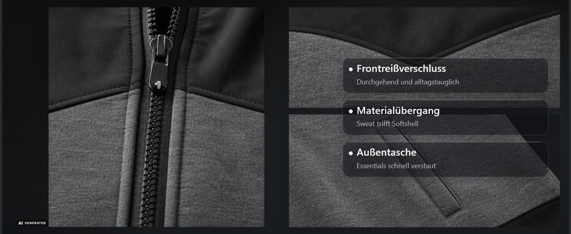 Bogotto Finish-R Motorrad Zip Hoodie, schwarz, L