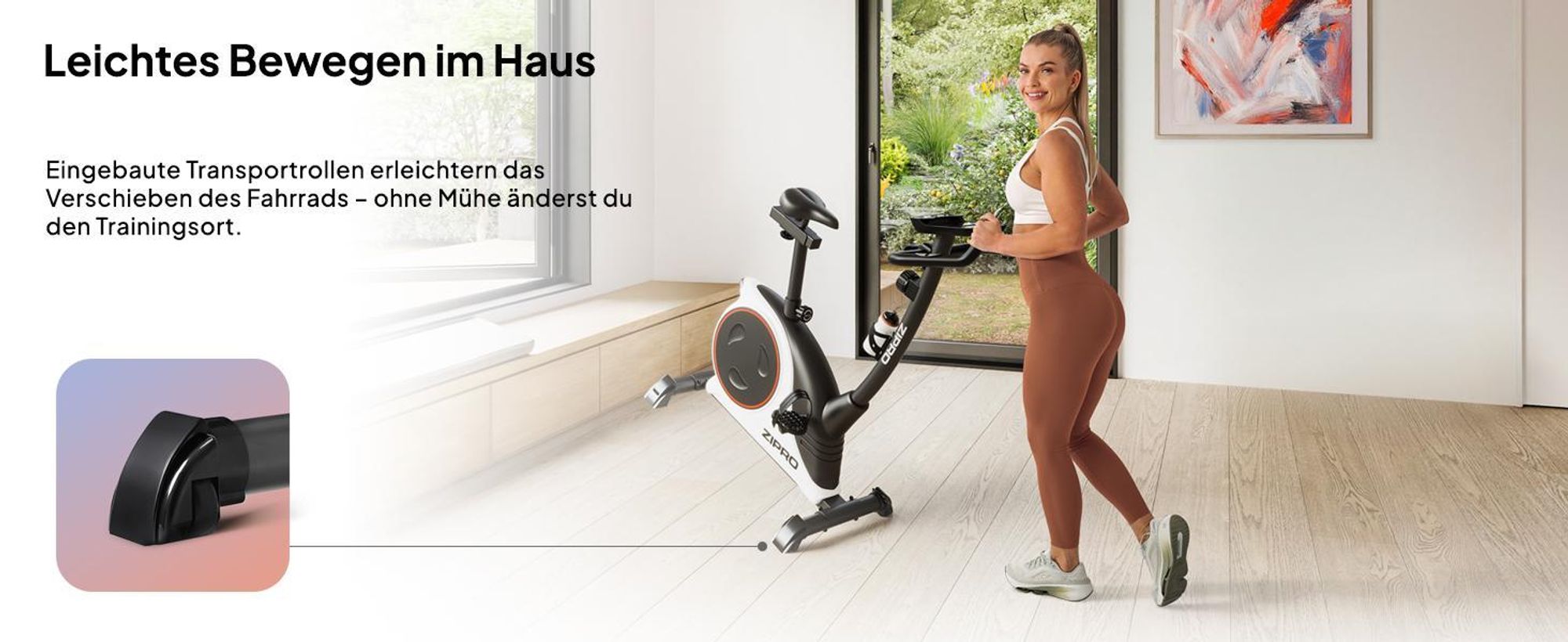 Zipro Heimtrainer Fahrrad Nitro RS – Magnetisches Fitnessbike bis 150kg Belastbar Hometrainer Leise mit Pulsmessung Verstellbarer Sattel & Lenker LCD