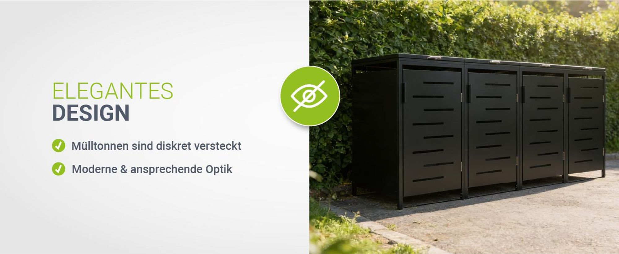 Juskys Mülltonnenbox Arel 4er - Metall Gartenbox - Anthrazit