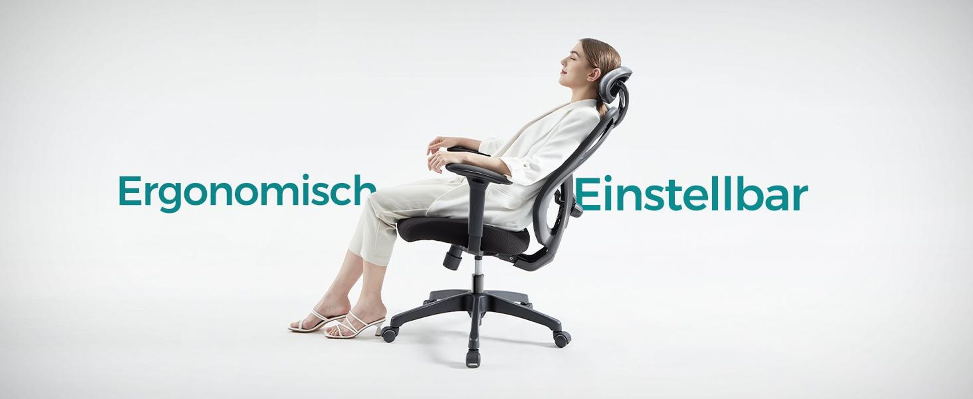 SONGMICS Chefsessel, ergonomisch, verstellbare Lendenstütze und Kopfstütze, schwarz
