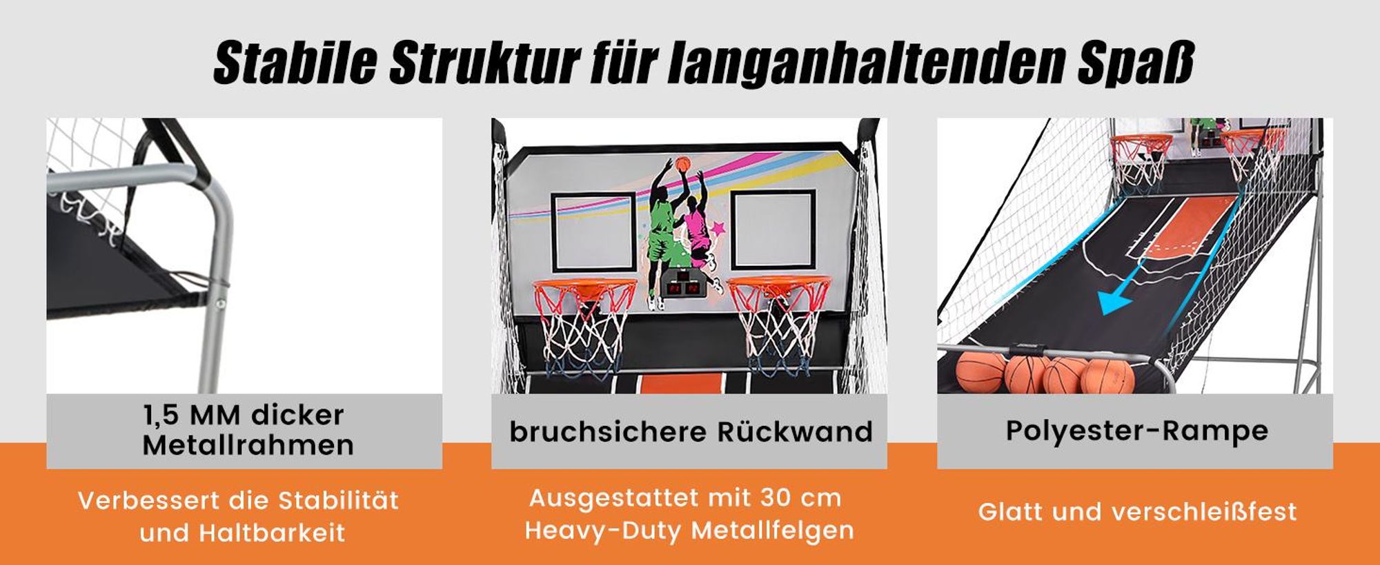 COSTWAY Basketballkorb Basketball Automat inkl. 4 Bällen klappbar Basketballständer Basketballspiel Schießmaschine