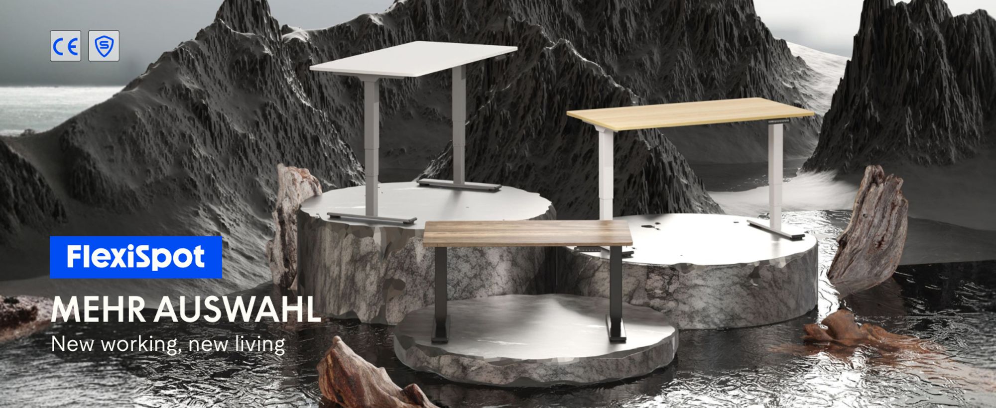 FlexiSpot höhenverstellbarer Schreibtisch elektrisch 120x80cm mit Dualmotor, 25MM einteiliger Tischplatte&3-fach Teleskop EC5 LITE (Weiß)