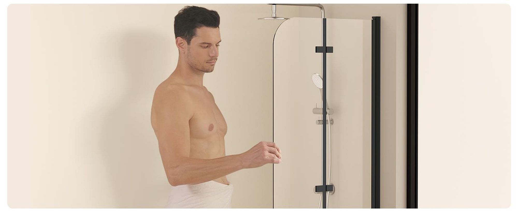 EMKE Cabina doccia 110x140cm Schermo pieghevole per vasca da bagno Attacco per vasca da bagno Nero opaco Schermo doccia in vetro NANO Easy Clean da 6mm