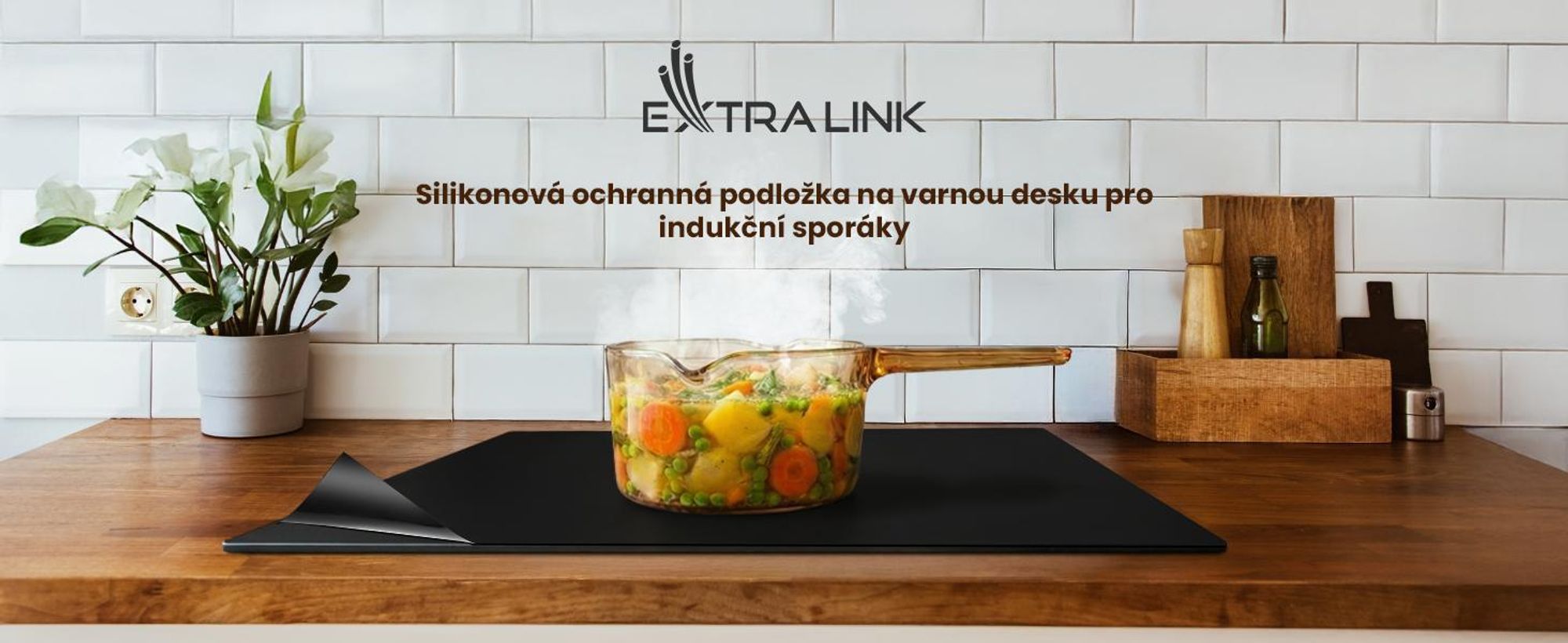 Extralink Silikonová Ochranná Podložka pro Indukční Varnou Desku 53x61 cm Olejivzdorná Protiskluzová