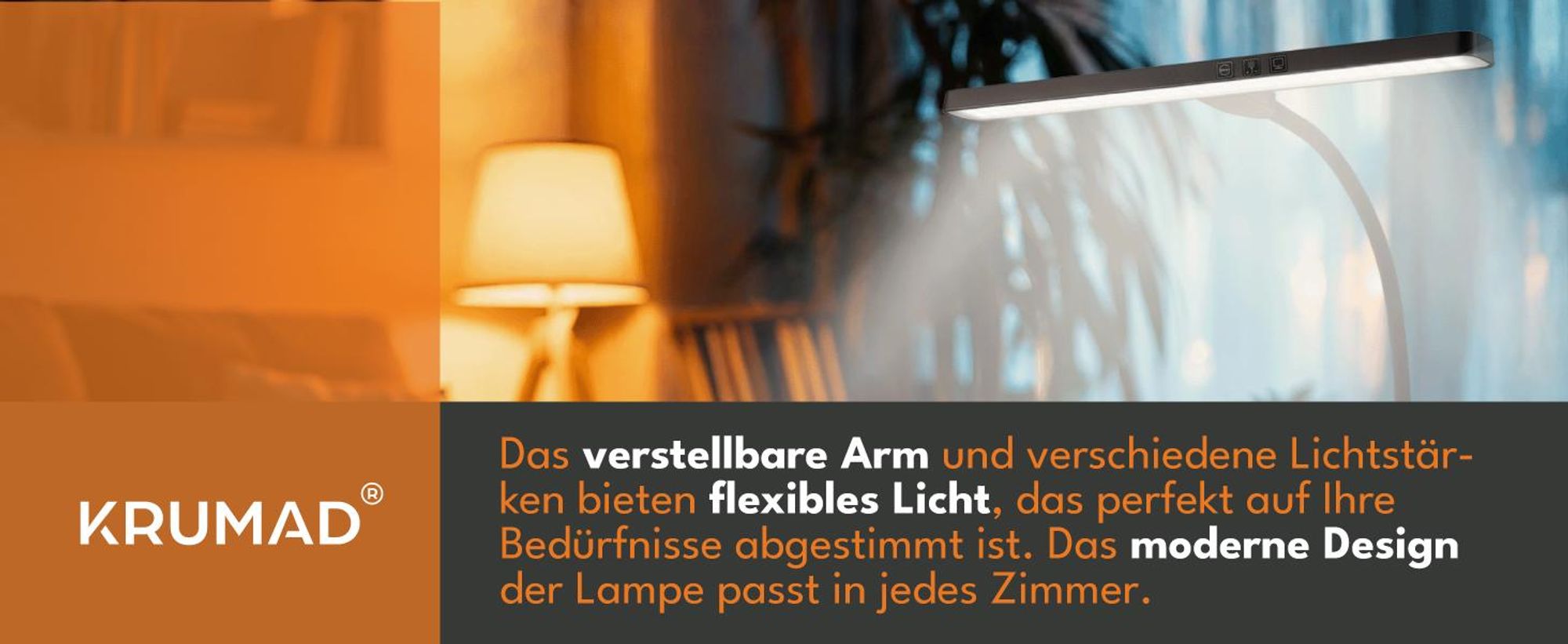 KRUMAD LED Schreibtischlampe, 5W, 3 Farbtemperaturen, verstellbar, energiesparend, moderne Klemmlampe für Büro, Lernen, Lesen, Schwarz