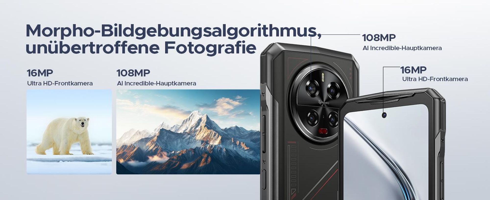 DOOGEE V40 Outdoor Handy Ohne Vertrag 5G - MediaTek Dimensity 7300 Android 14 Handy, 32GB RAM + 512GB ROM Outdoor Smartphone, Rugged Baustellenhandy