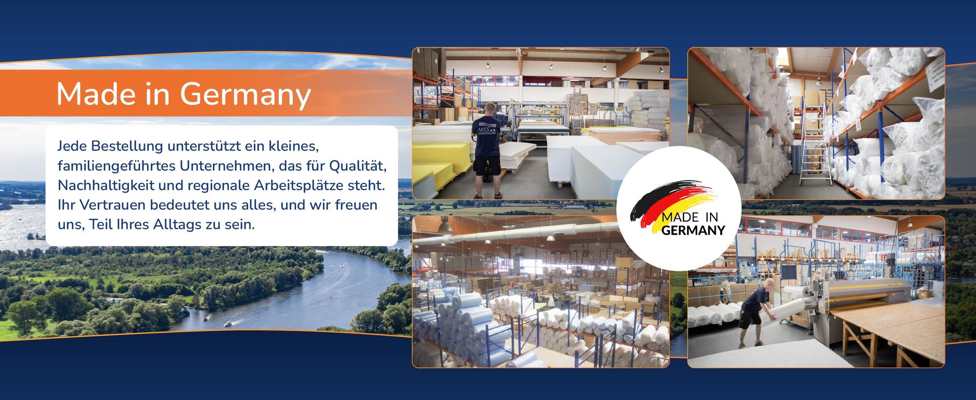Vier Aufnahmen aus der Produktion von MSS in Brandenburg, Siegel  Germany