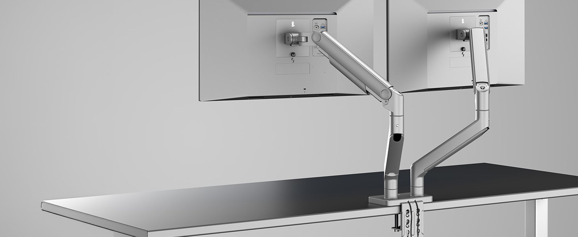 Monitor Halterung für 2 Monitore für 17 bis 45 Zoll Monitorarm Bildschirmhalterung Metall