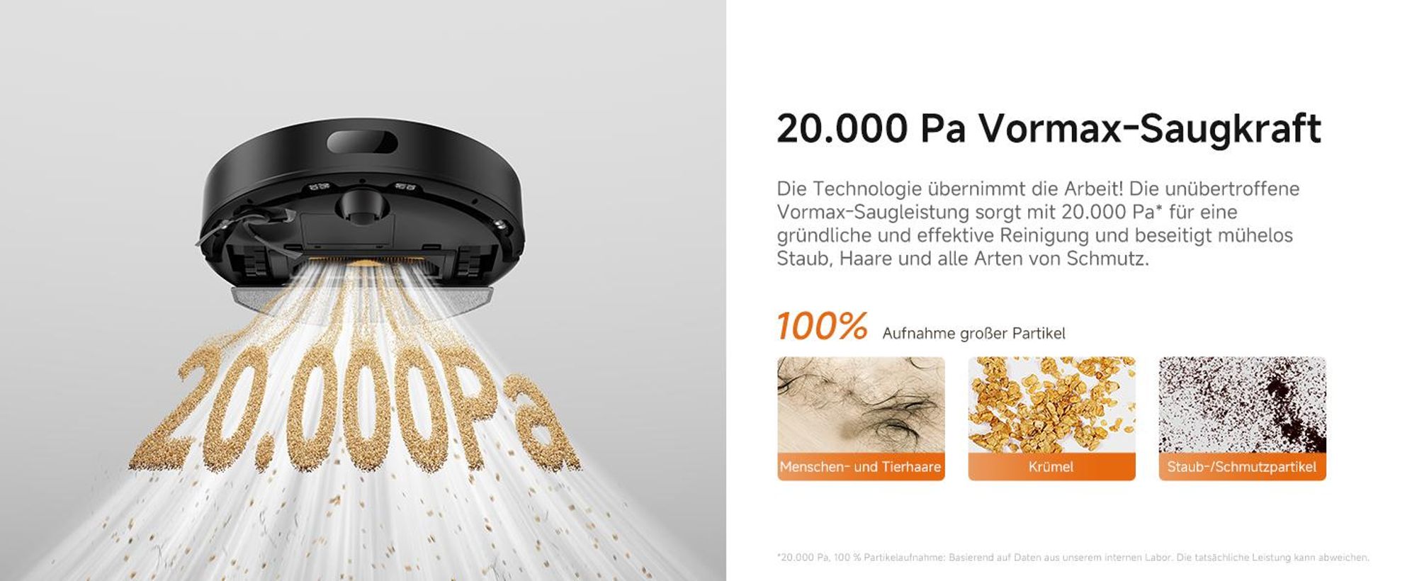 Dreame D20 Air Plus Saug- und Wischroboter mit 20.000Pa Saugkraft,Verwicklungsschutz,selbstentleerendem Dock,Teppich-Tiefenreinigung,Smart-Navigation