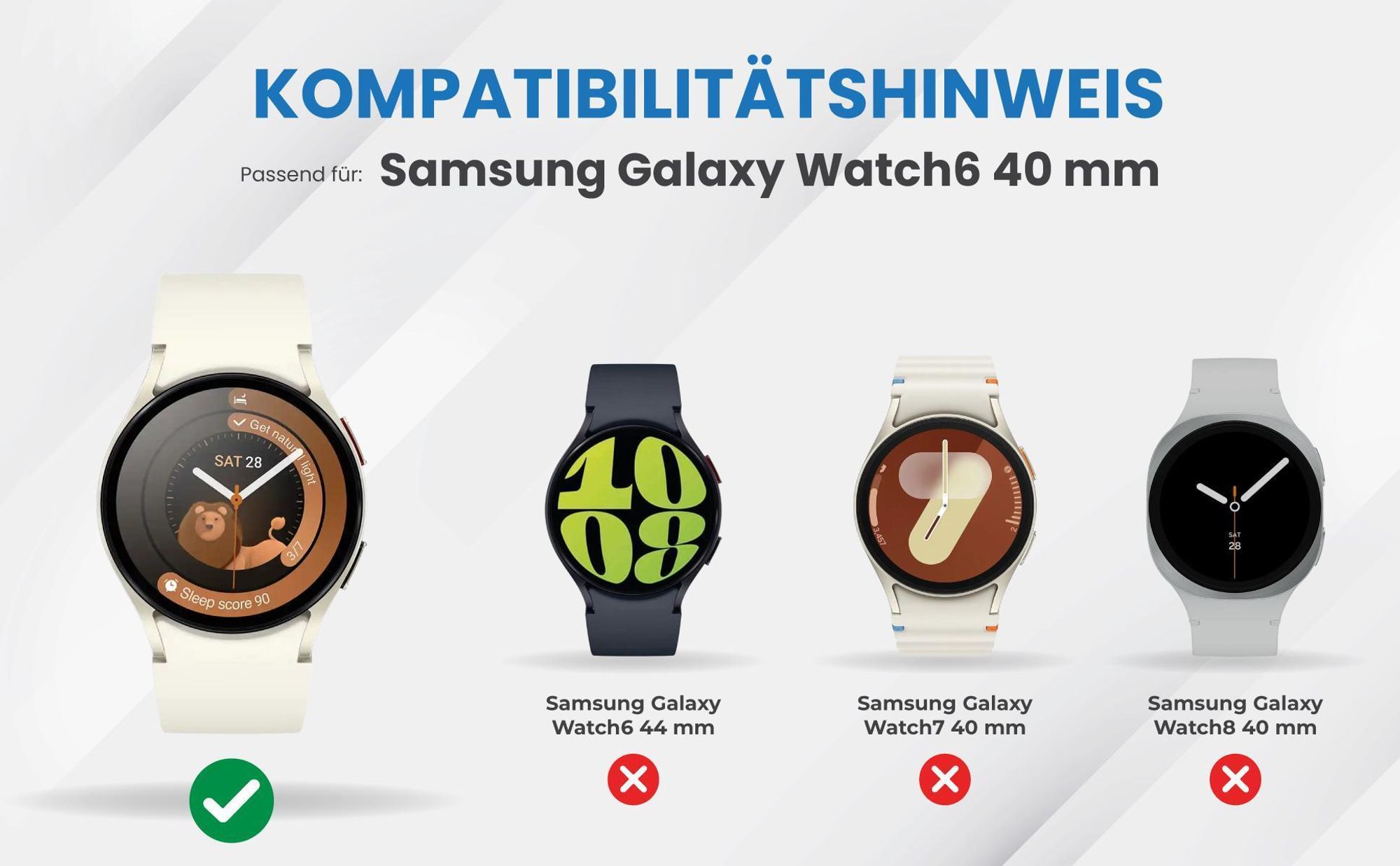 Kompatibilitätshinweise Hülle für Samsung Galaxy Watch 6 40 mm