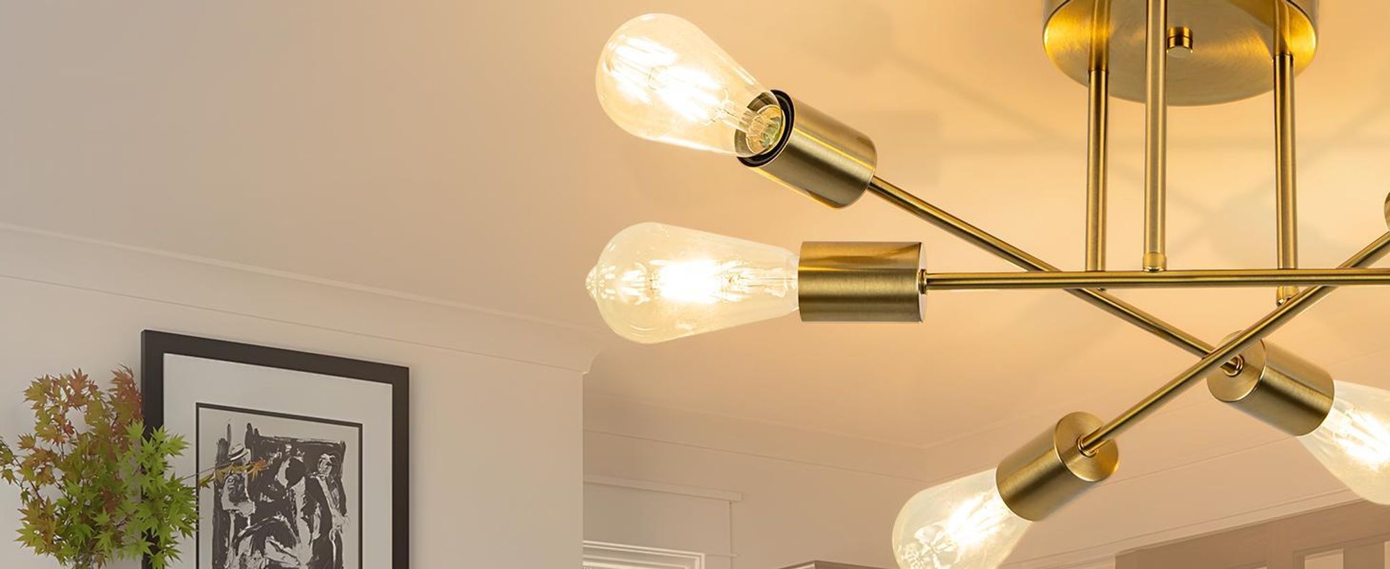 ZMH stropní lampa vintage stropní světlo E27 - 6 plamenů předsíňová lampa industriální kuchyňská lampa retro zlatá kovová lampa do ložnice kuchyně jídelna obývací pokoj (bez žárovky)
