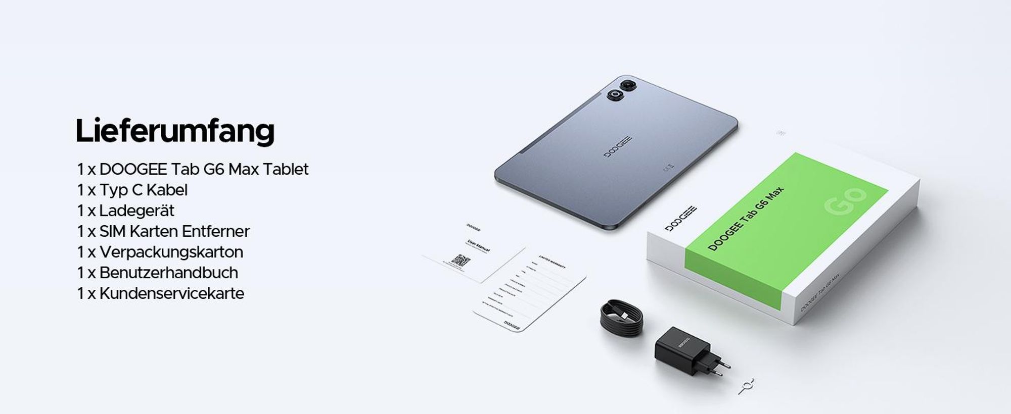 DOOGEE Tab G6 Max Tablet,Android 16, 13,4 Zoll, 32(6+26)GB+256GB/2TB TF, 4G LTE, 90Hz,11000mAh/18W,Widevine L1, 5G WiFi