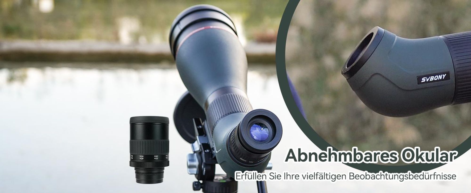Svbony SA401 APO Spektiv 25-75x100mm, Doppel-ED-Glas, Präziser Fokus, Wasserdichtes Abgewinkeltes Spektrive für die Vogelbeobachtung