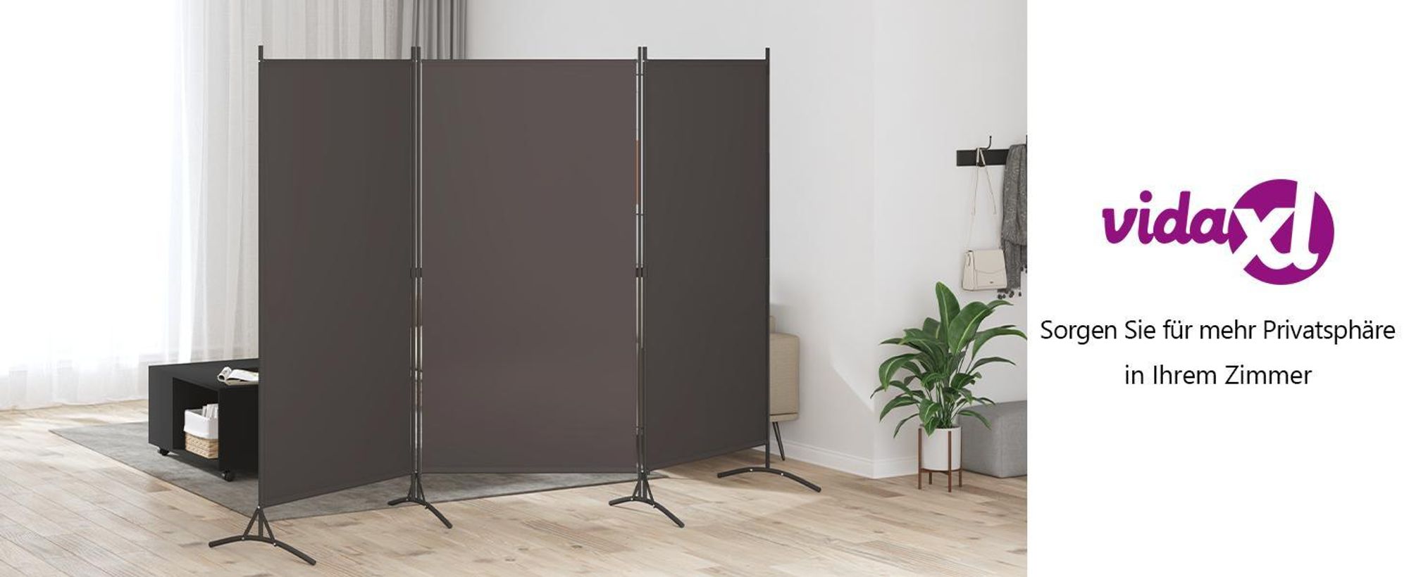vidaXL 3-tlg. Raumteiler Anthrazit 260x180 cm