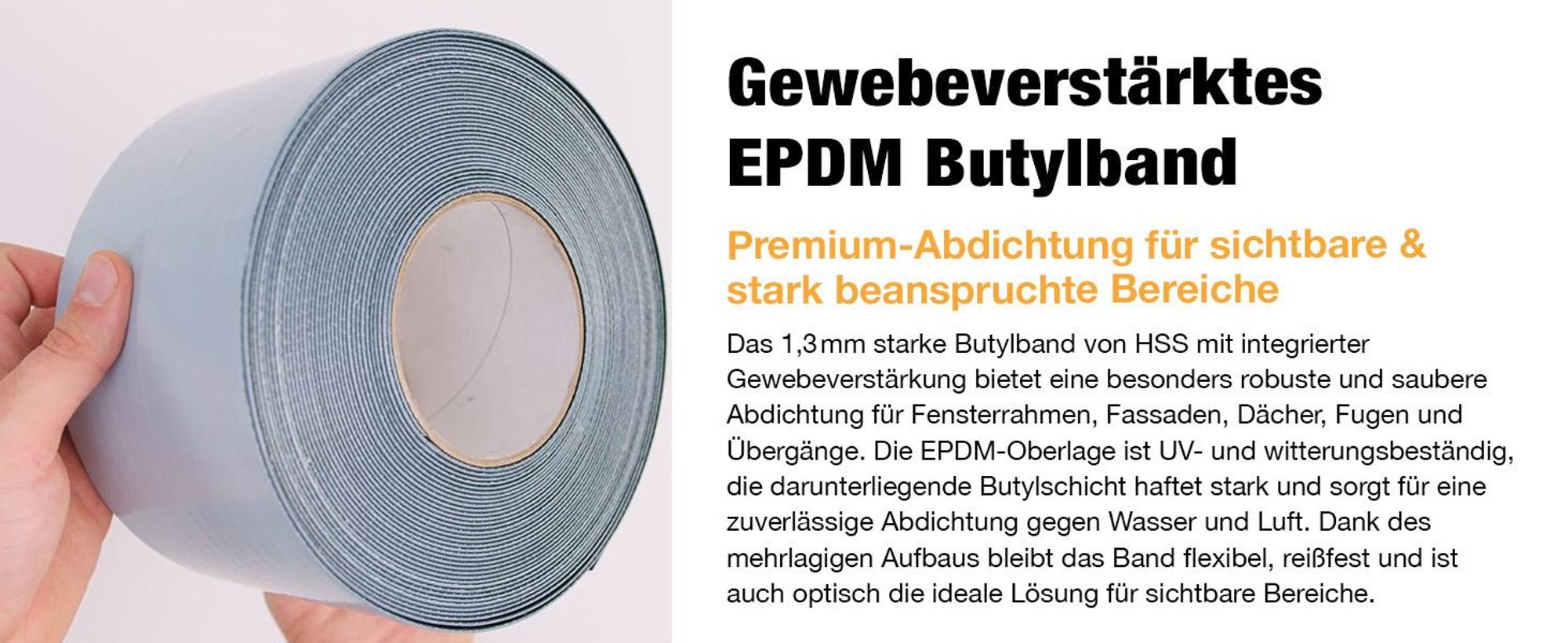 Butyl Abdichtungsband DIY 10cm x 5m Schwarz – selbstklebendes Dichtband für Dach, Balkon & Reparatur, sofort wasserdicht, UV- & wetterbeständig