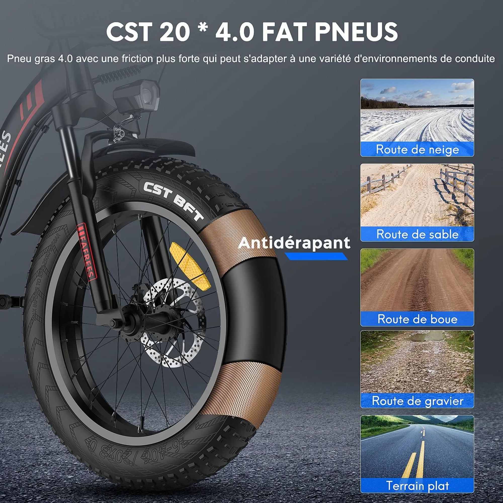 Vélo électrique FAFREES F20 Max - Batterie 48V30AH Pneus 20" Freins à disque mécaniques - Noir