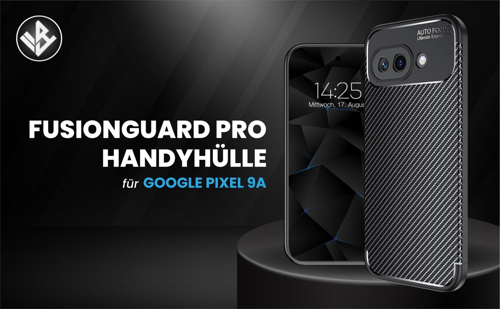 Schwarze ergonomische Schutzhülle für das Google Pixel 9a