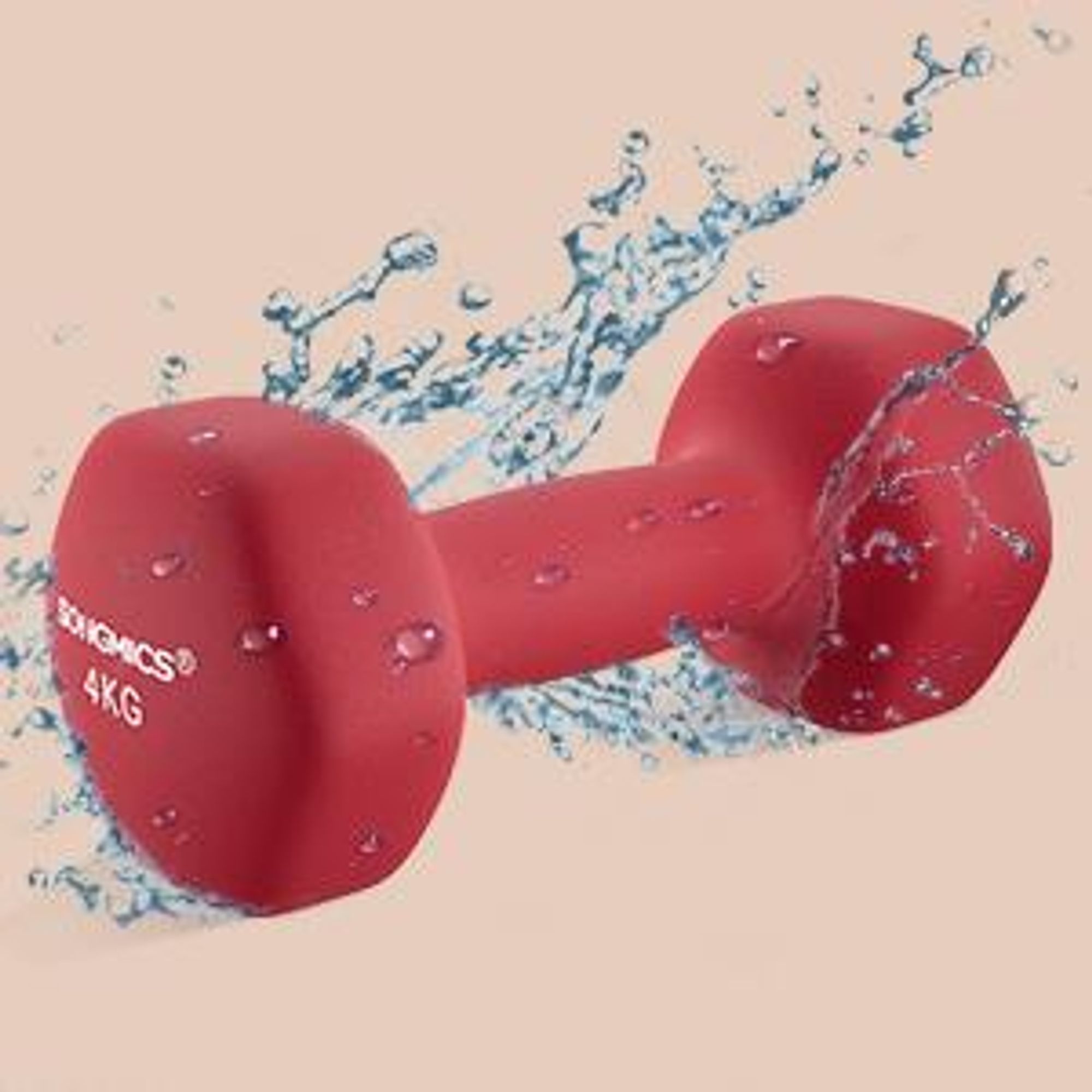 SONGMICS Hanteln, 2er Set, 2 x 4 kg, Hantelset, Kurzhanteln, Hexagon, Neopren-Beschichtung, Krafttraining, Workout, Fitnesstraining, für Zuhause