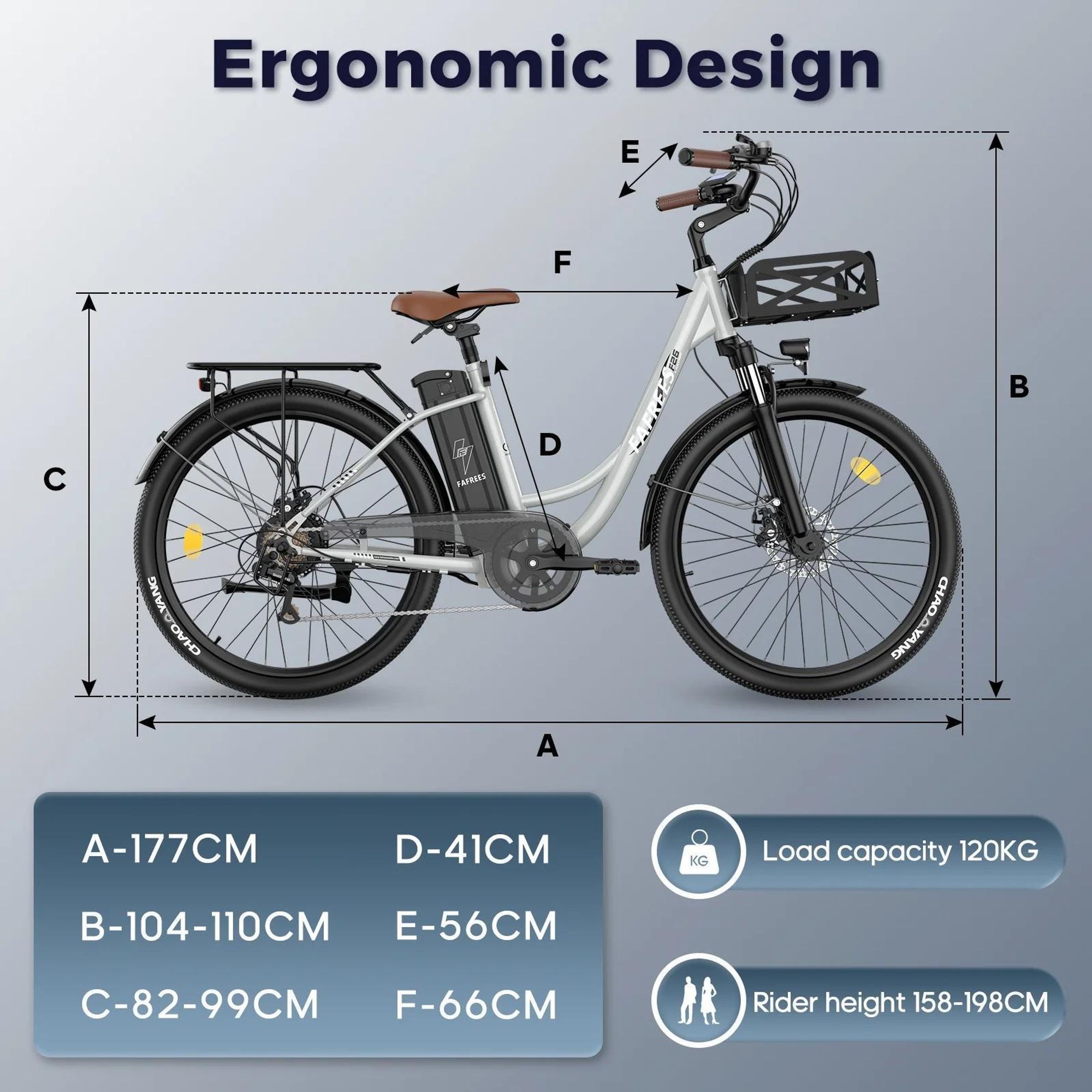 Elektrisches Fahrrad FAFREES F26 Lasting - Motor 250W Akku 36V25Ah 26x1.95 Zoll Reifen Mechanische Scheibenbremsen - Schwarz
