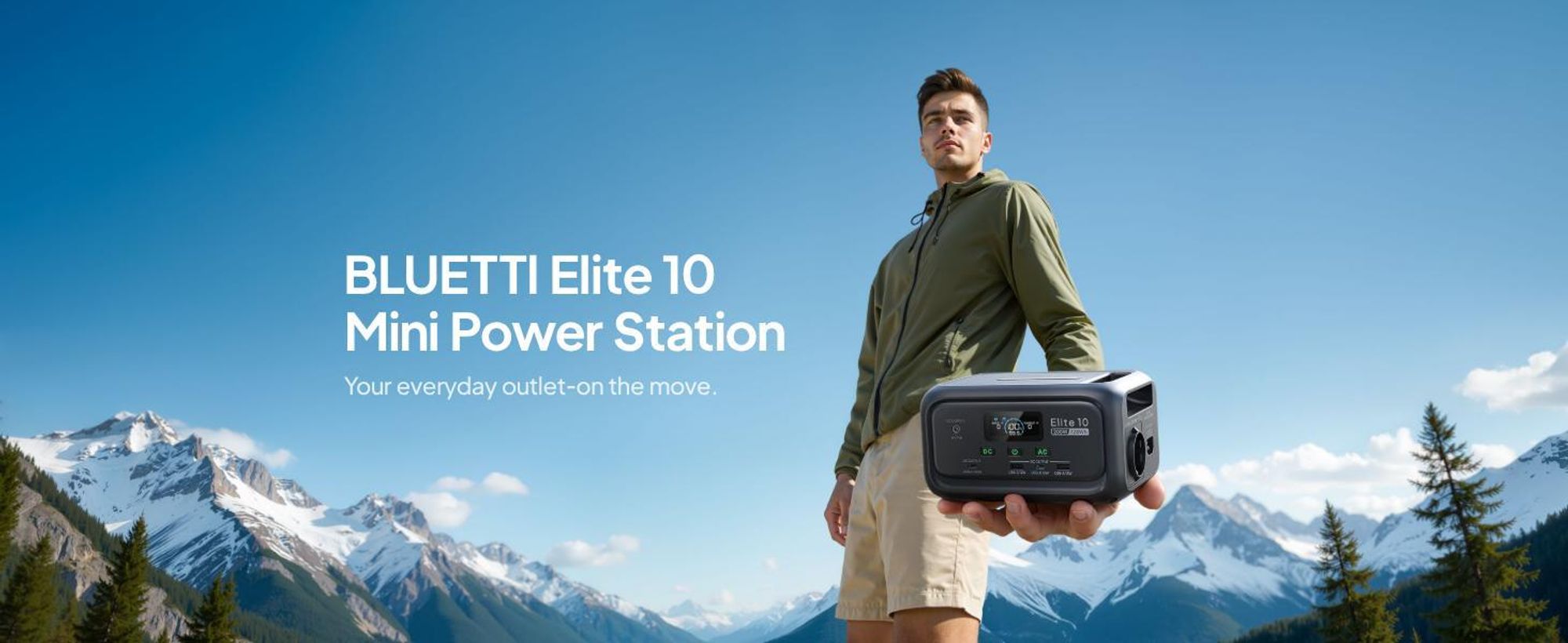 BLUETTI Elite 10 Mini-Powerstation, tragbar, 128-Wh-Akku mit 60-W-Solarpanel, USV, Schnelllade-Solargenerator für Camping und Reisen