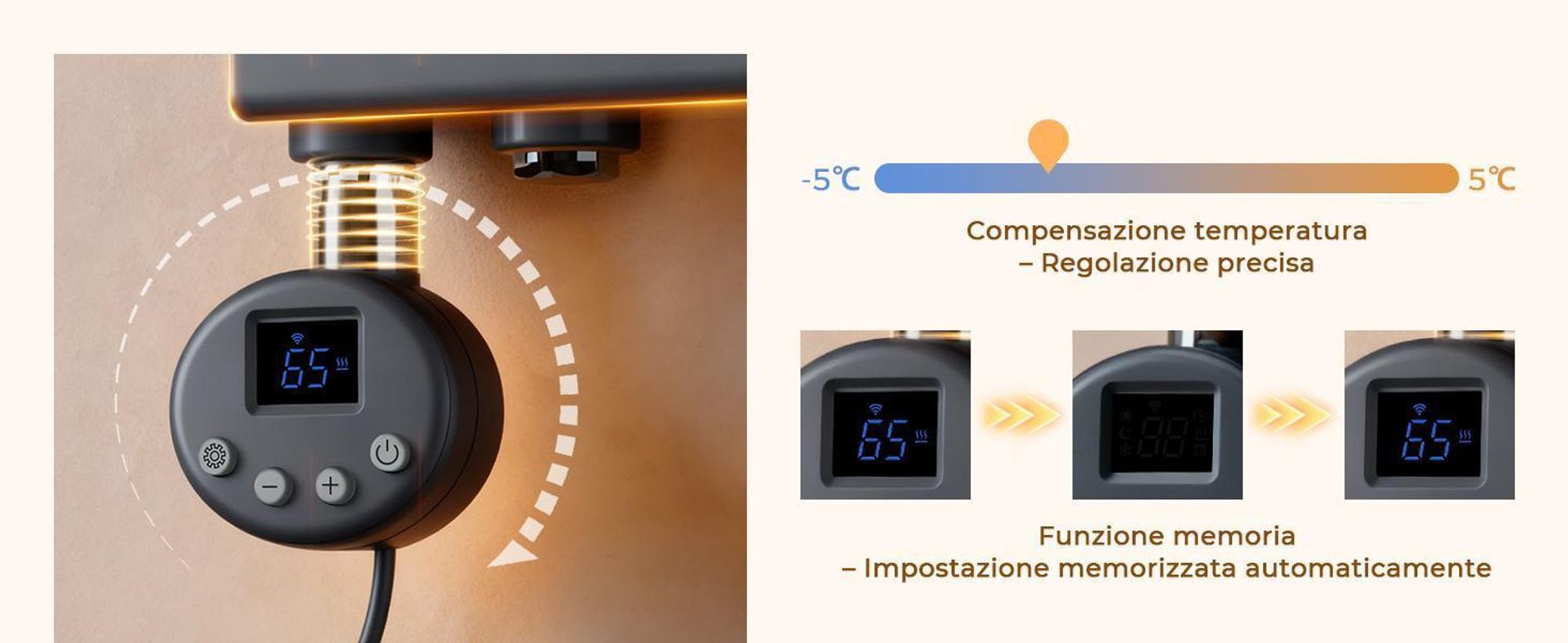 S'AFIELINA 132×40cm Scaldasalviette elettrico bagno WiFi, termoarredo con termostato, programmabile, LCD, 600W, asciugamani a basso consumo, Antracite